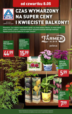 Pogląd gazetki "Promocja Rośliny Farmer" ze sklepu Aldi ważnej od 08.05.2025