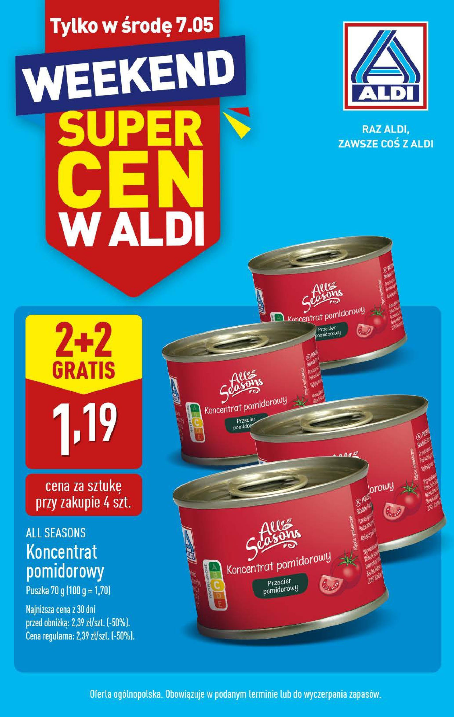 Aldi - ALDI Oferta tylko w środe 07.05 od 06.05.2025 - Ulotka PDF, promocje | Strona: 2 | Produkty: Przecier pomidorowy, Koncentrat pomidorowy