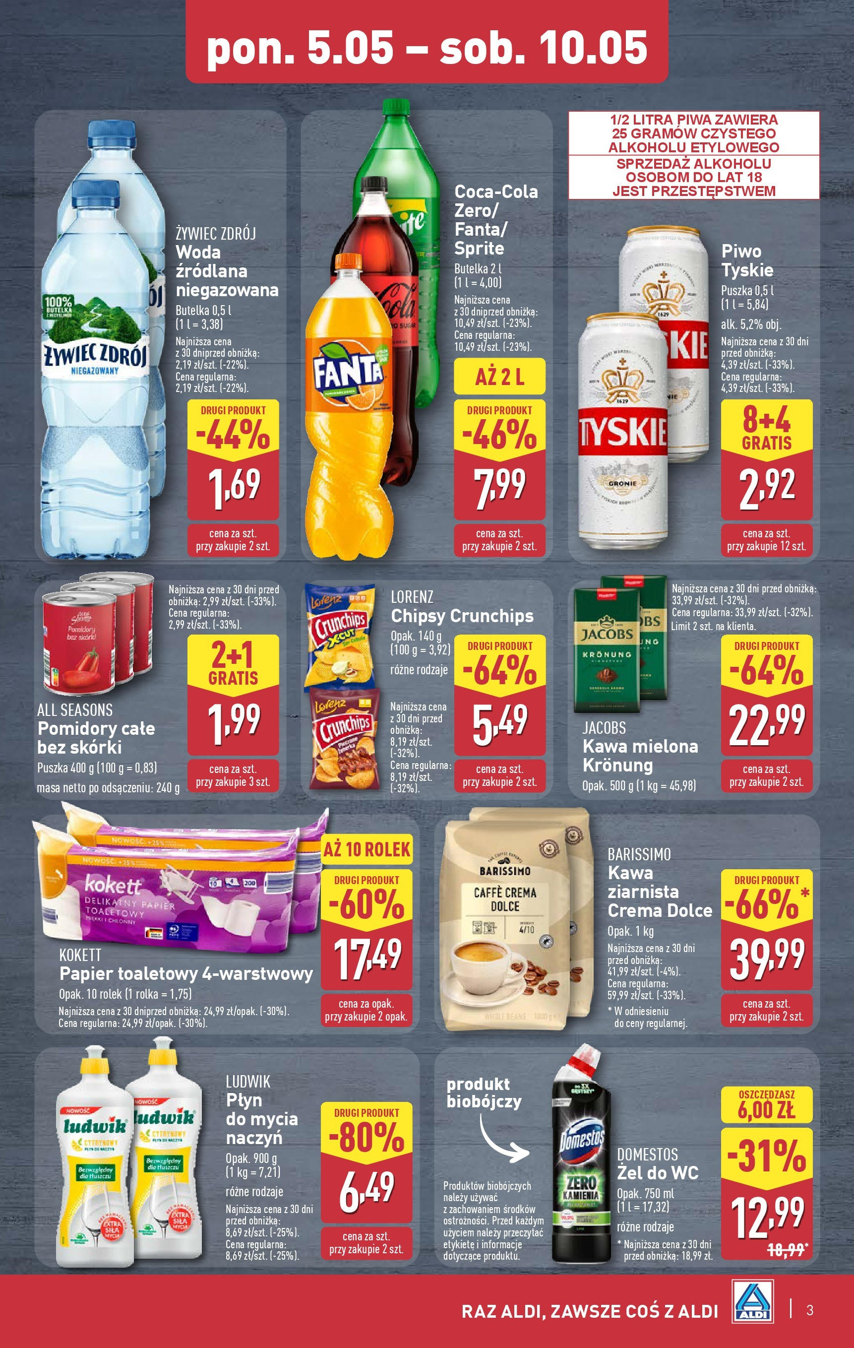 Aldi Gazetka - Okazje na weekend od 08.05.2025 - Ulotka PDF, promocje | Strona: 3 | Produkty: Sprite, Kawa, Pomidory, Woda