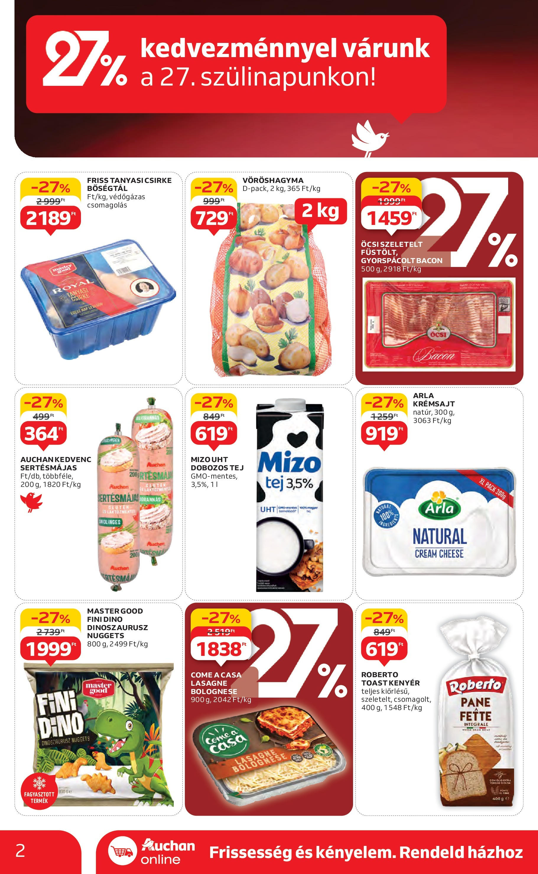 Akciós újság új Auchan - 2025.04.30. -tól/töl ⏳ | Oldal: 2 | Termékek: Vöröshagyma, Kenyér, Tanyasi csirke, Lasagne Auchan - Auchan újság érvényessége 05.07.-ig - 2025.04.30. -tól/töl > akció, lapozható szórólap 🛍️ | Oldal: 2 | Termékek: Vöröshagyma, Kenyér, Tanyasi csirke, Lasagne