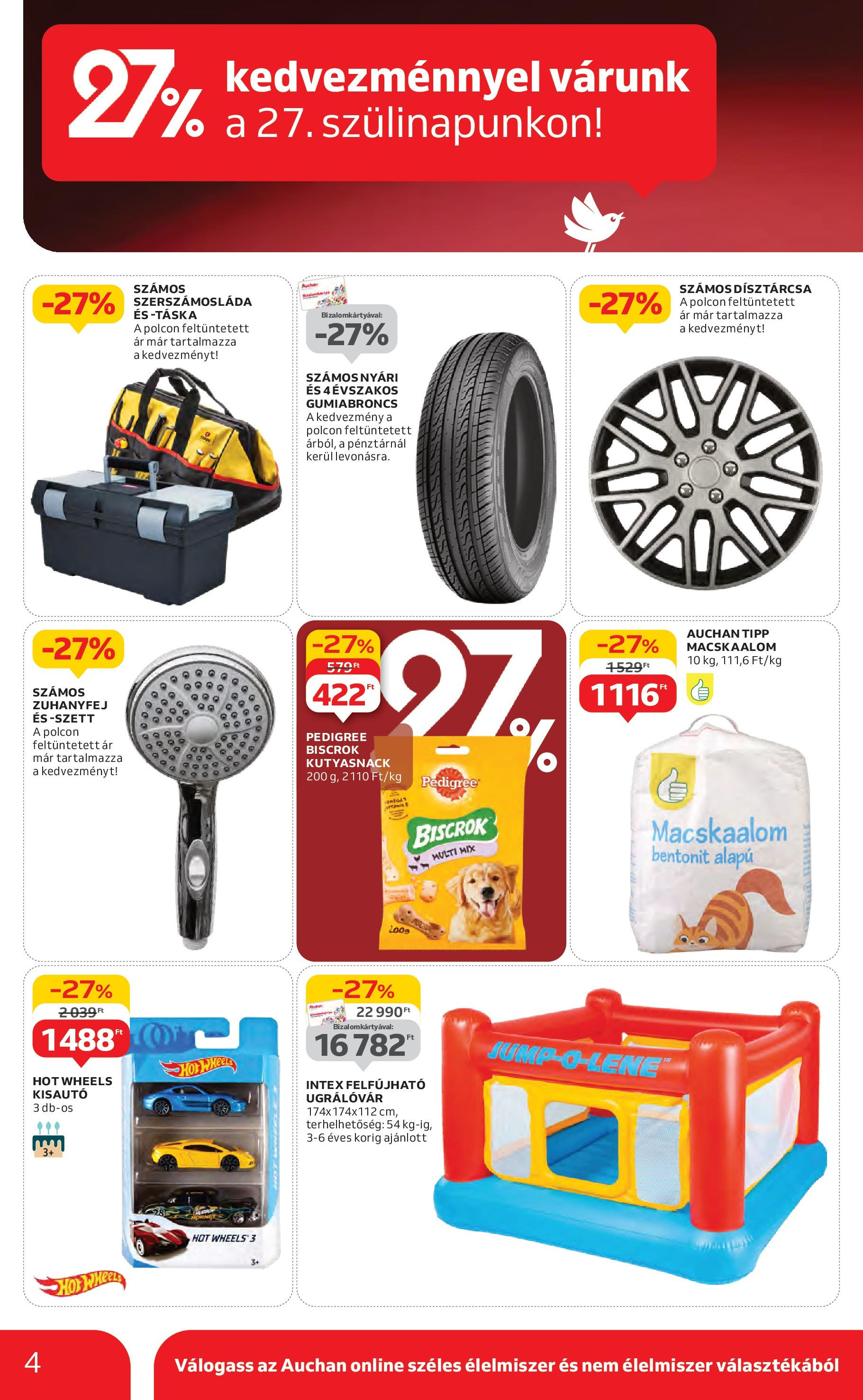 Akciós újság új Auchan - 2025.04.30. -tól/töl ⏳ | Oldal: 4 | Termékek: Macskaalom, Táska, Szerszámosláda Auchan - Auchan újság érvényessége 05.07.-ig - 2025.04.30. -tól/töl > akció, lapozható szórólap 🛍️ | Oldal: 4 | Termékek: Macskaalom, Táska, Szerszámosláda