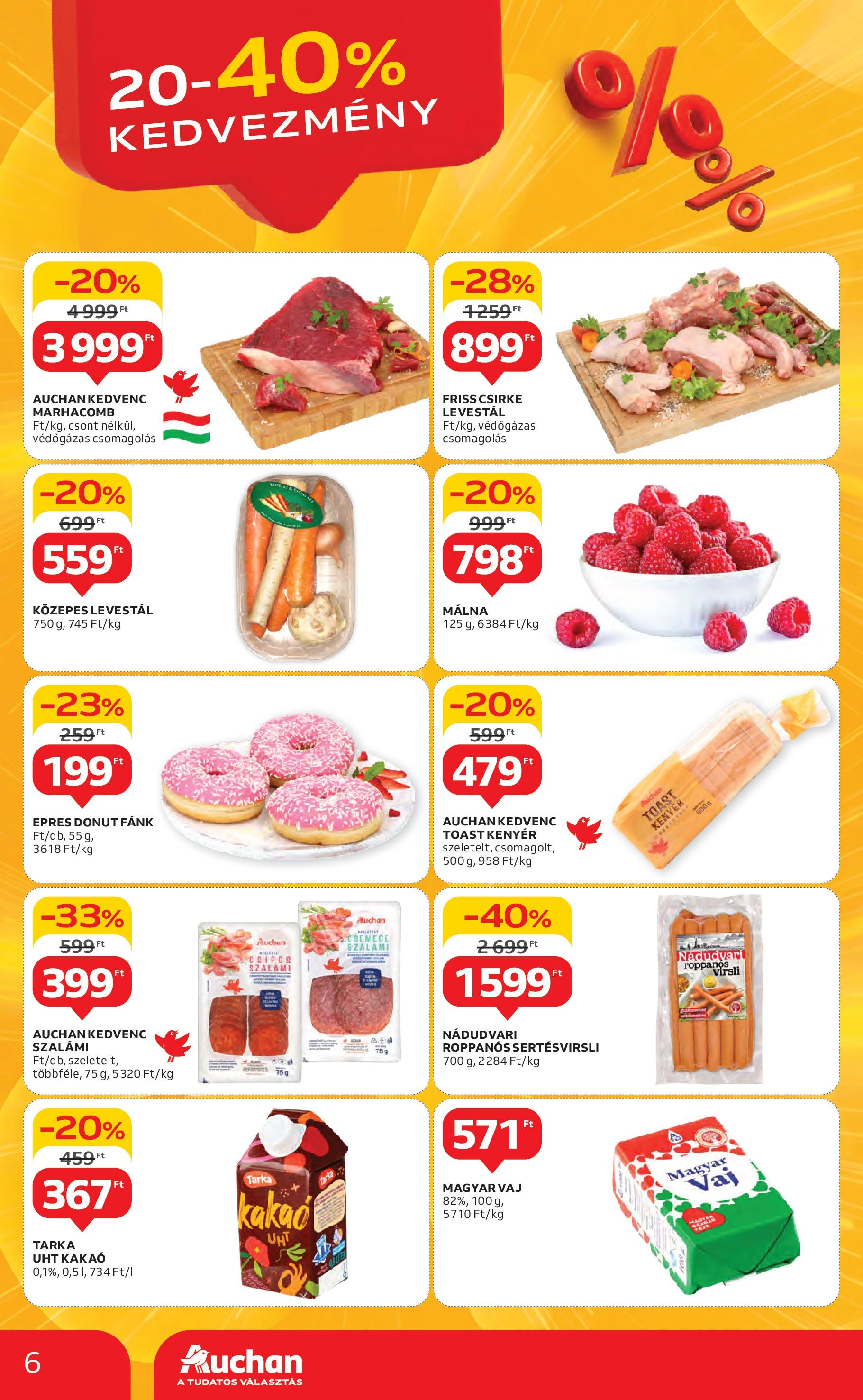 Akciós újság új Auchan - 2025.04.30. -tól/töl ⏳ | Oldal: 6 | Termékek: Málna, Vaj, Kenyér, Toast kenyér Auchan - Auchan újság érvényessége 05.07.-ig - 2025.04.30. -tól/töl > akció, lapozható szórólap 🛍️ | Oldal: 6 | Termékek: Málna, Vaj, Kenyér, Toast kenyér