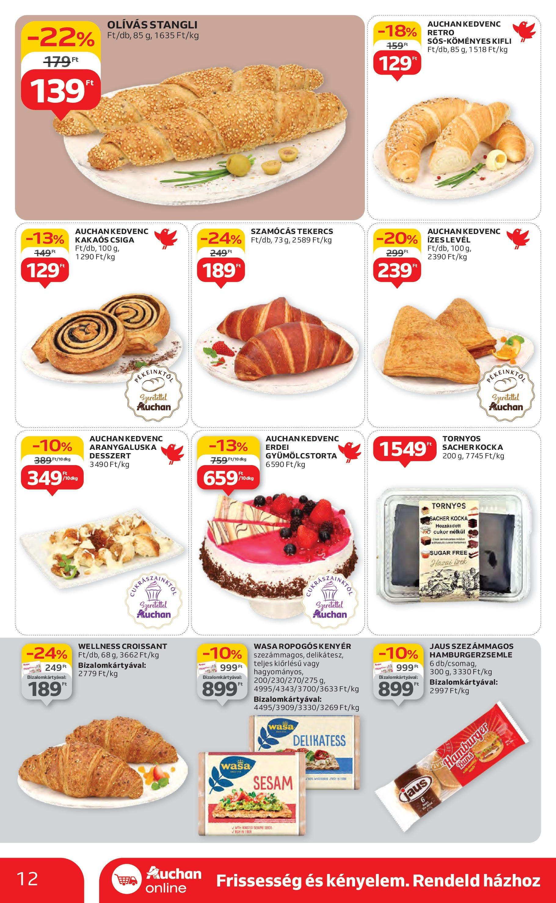 Akciós újság új Auchan - 2025.04.30. -tól/töl ⏳ | Oldal: 12 | Termékek: Croissant, Stangli, Hamburgerzsemle, Kakaós csiga Auchan - Auchan újság érvényessége 05.07.-ig - 2025.04.30. -tól/töl > akció, lapozható szórólap 🛍️ | Oldal: 12 | Termékek: Croissant, Stangli, Hamburgerzsemle, Kakaós csiga