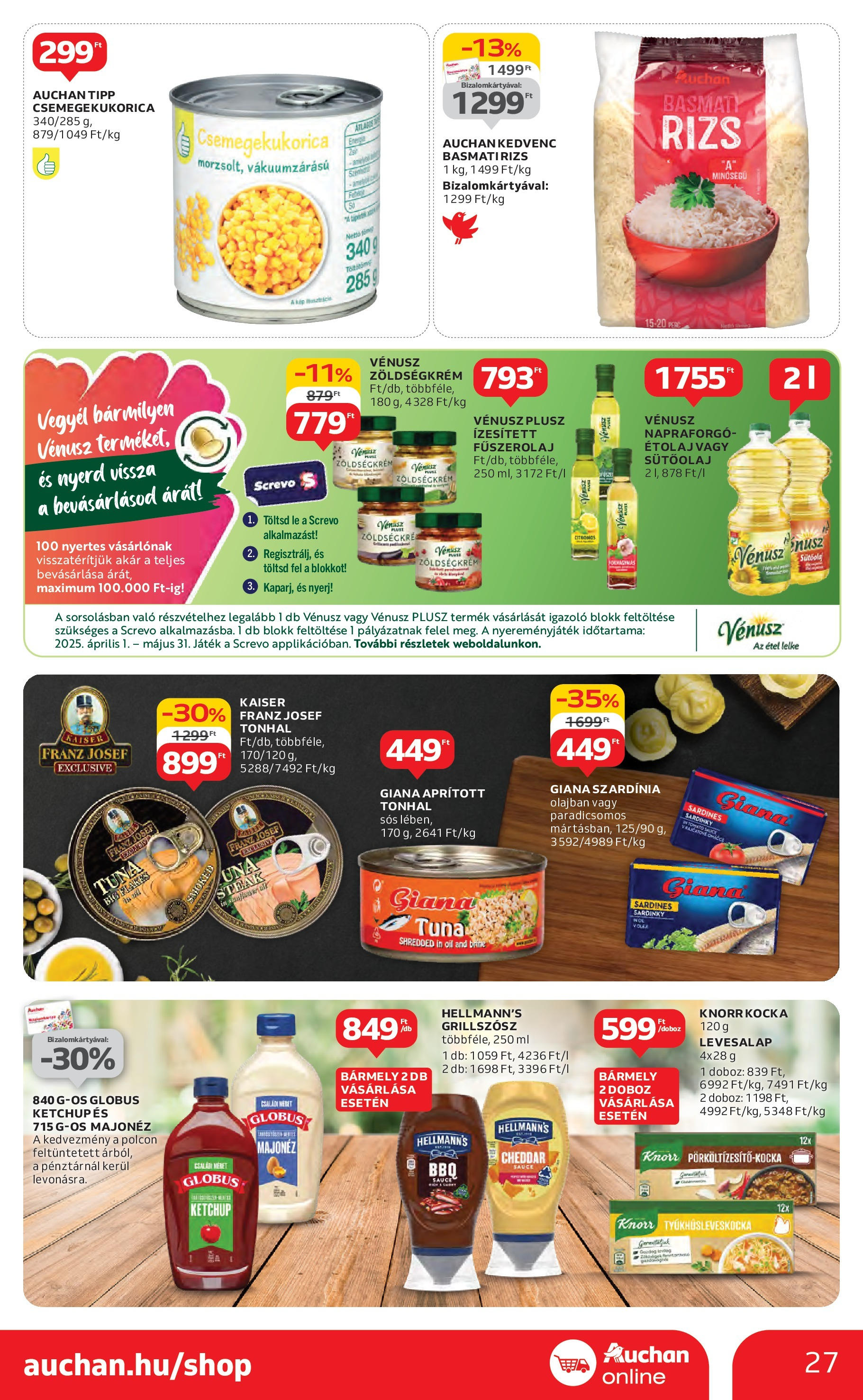 Akciós újság új Auchan - 2025.04.30. -tól/töl ⏳ | Oldal: 27 | Termékek: Csemegekukorica, Játék, Rizs, Cheddar Auchan - Auchan újság érvényessége 05.07.-ig - 2025.04.30. -tól/töl > akció, lapozható szórólap 🛍️ | Oldal: 27 | Termékek: Csemegekukorica, Játék, Rizs, Cheddar