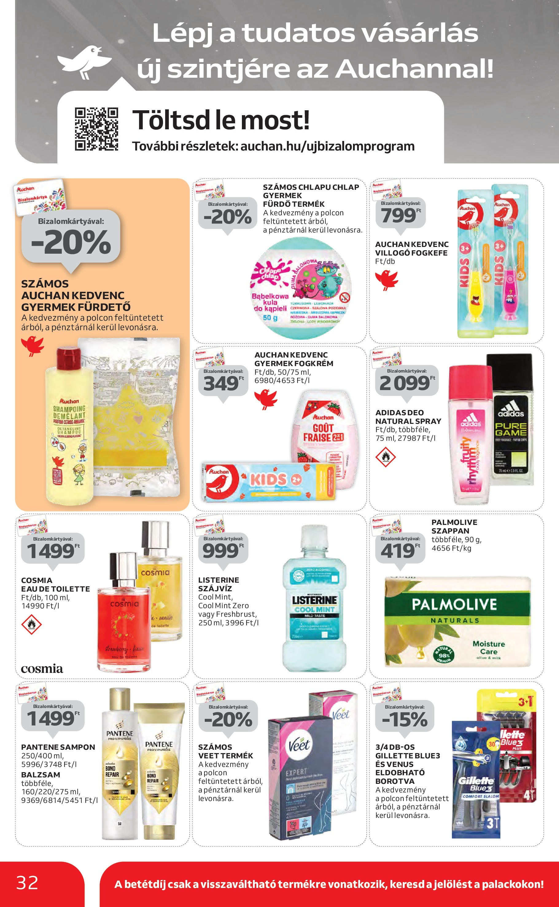 Akciós újság új Auchan - 2025.04.30. -tól/töl ⏳ | Oldal: 32 | Termékek: Borotva, Sampon, Fogkefe, Szájvíz Auchan - Auchan újság érvényessége 05.07.-ig - 2025.04.30. -tól/töl > akció, lapozható szórólap 🛍️ | Oldal: 32 | Termékek: Borotva, Sampon, Fogkefe, Szájvíz