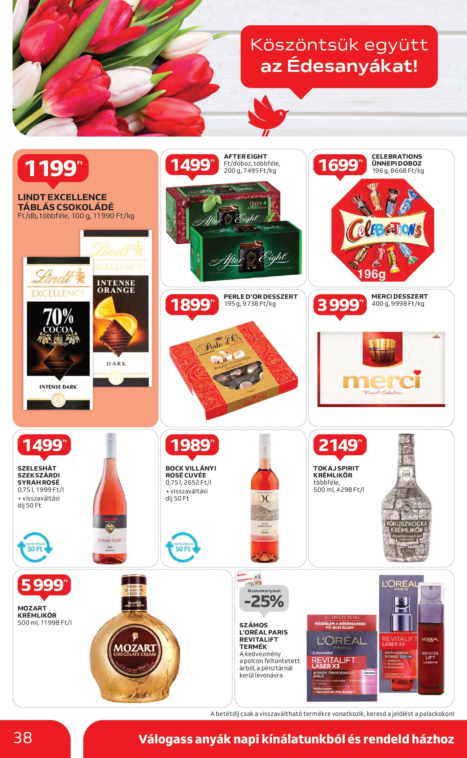 Akciós újság új Auchan - 2025.04.30. -tól/töl ⏳ | Oldal: 38 | Termékek: Krémlikőr, Doboz, Csokoládé Auchan - Auchan újság érvényessége 05.07.-ig - 2025.04.30. -tól/töl > akció, lapozható szórólap 🛍️ | Oldal: 38 | Termékek: Krémlikőr, Doboz, Csokoládé