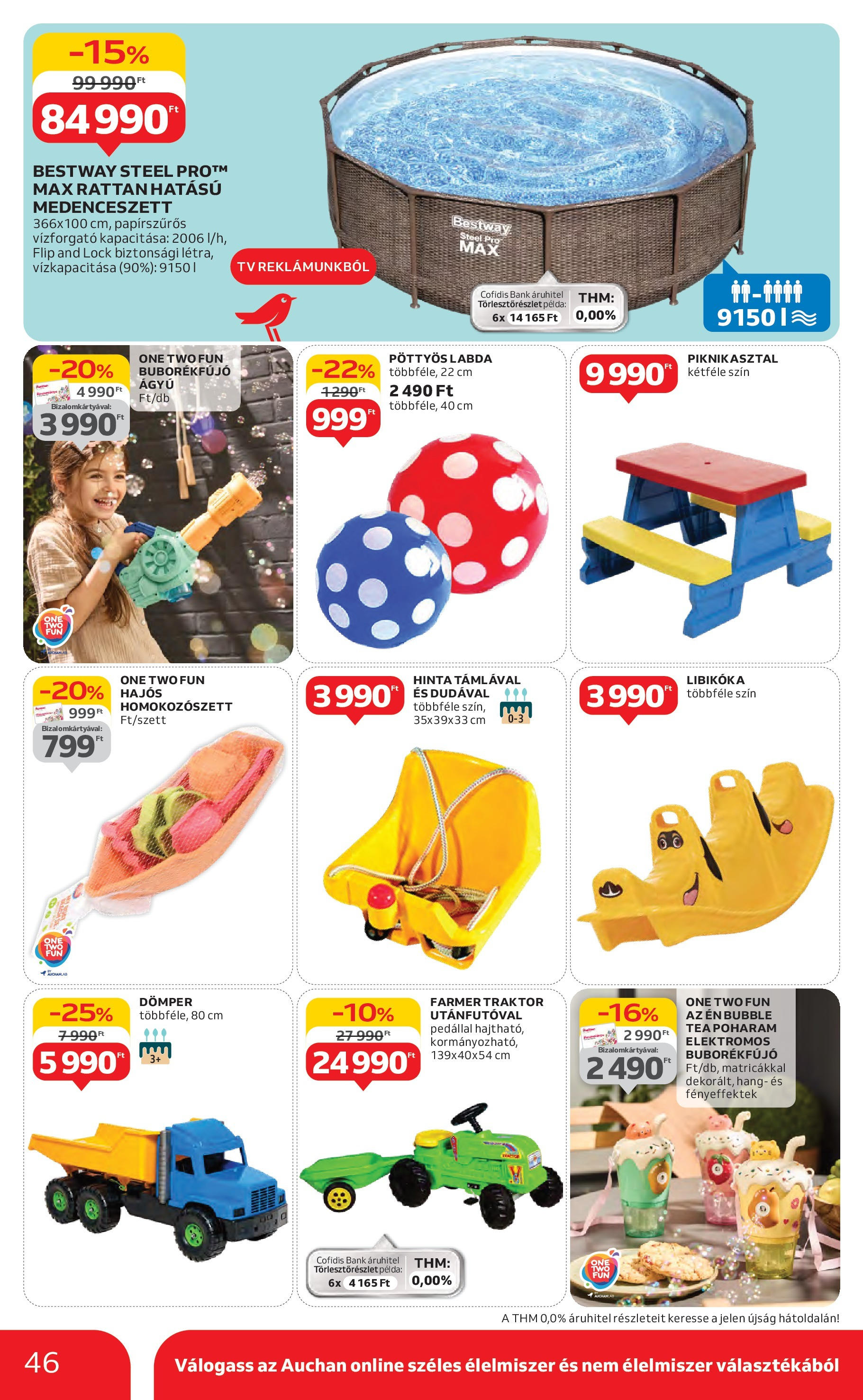 Akciós újság új Auchan - 2025.04.30. -tól/töl ⏳ | Oldal: 46 | Termékek: Farmer, TV, Hinta, Tea Auchan - Auchan újság érvényessége 05.07.-ig - 2025.04.30. -tól/töl > akció, lapozható szórólap 🛍️ | Oldal: 46 | Termékek: Farmer, TV, Hinta, Tea