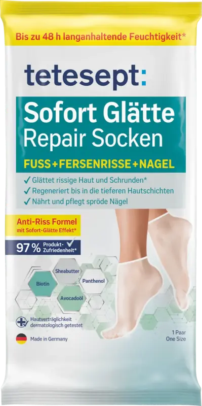 tetesept Fußmaske Socken, Sofort Glätte Repair (1 Paar)