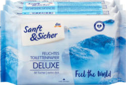 Sanft&Sicher Feuchtes Toilettenpapier Feel the World (3x50 St)
