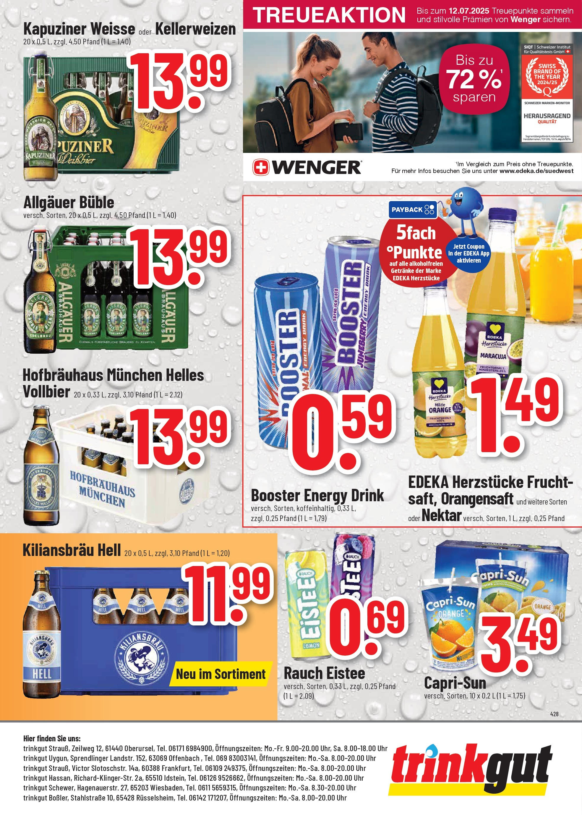 Trinkgut - trinkgut: Wochenangebote (ab 04.05.2025) » Angebote online | Seite: 8 | Produkte: Energy, Weißbier, Orangensaft, Uhr