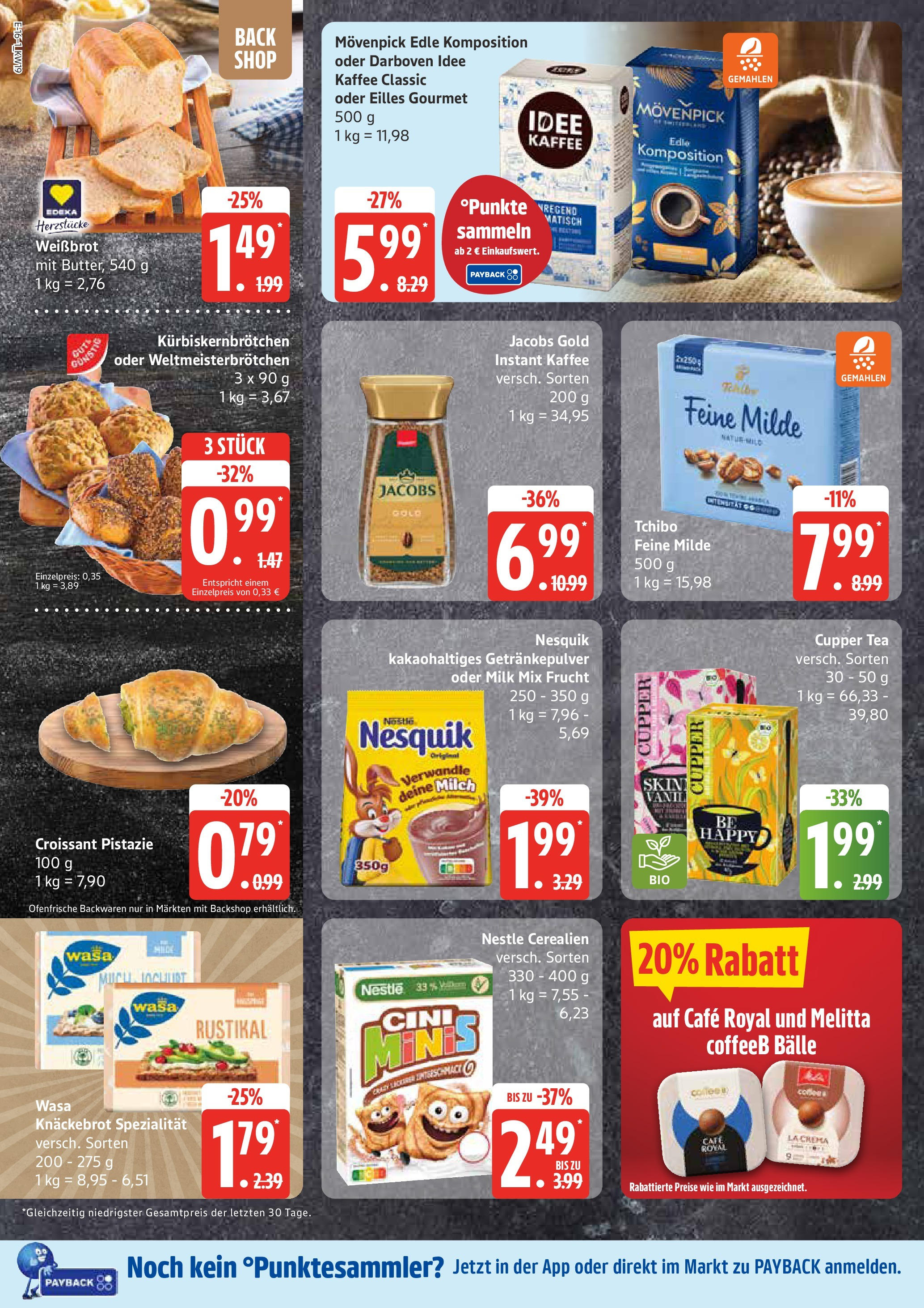 Edeka - EDEKA: Wochenangebote (ab 04.05.2025) » Angebote Online | Seite: 16 | Produkte: Melitta, Idee kaffee, Milch, Kaffee Edeka - EDEKA: Wochenangebote (ab 04.05.2025) » Angebote Online | Seite: 16 | Produkte: Melitta, Idee kaffee, Milch, Kaffee