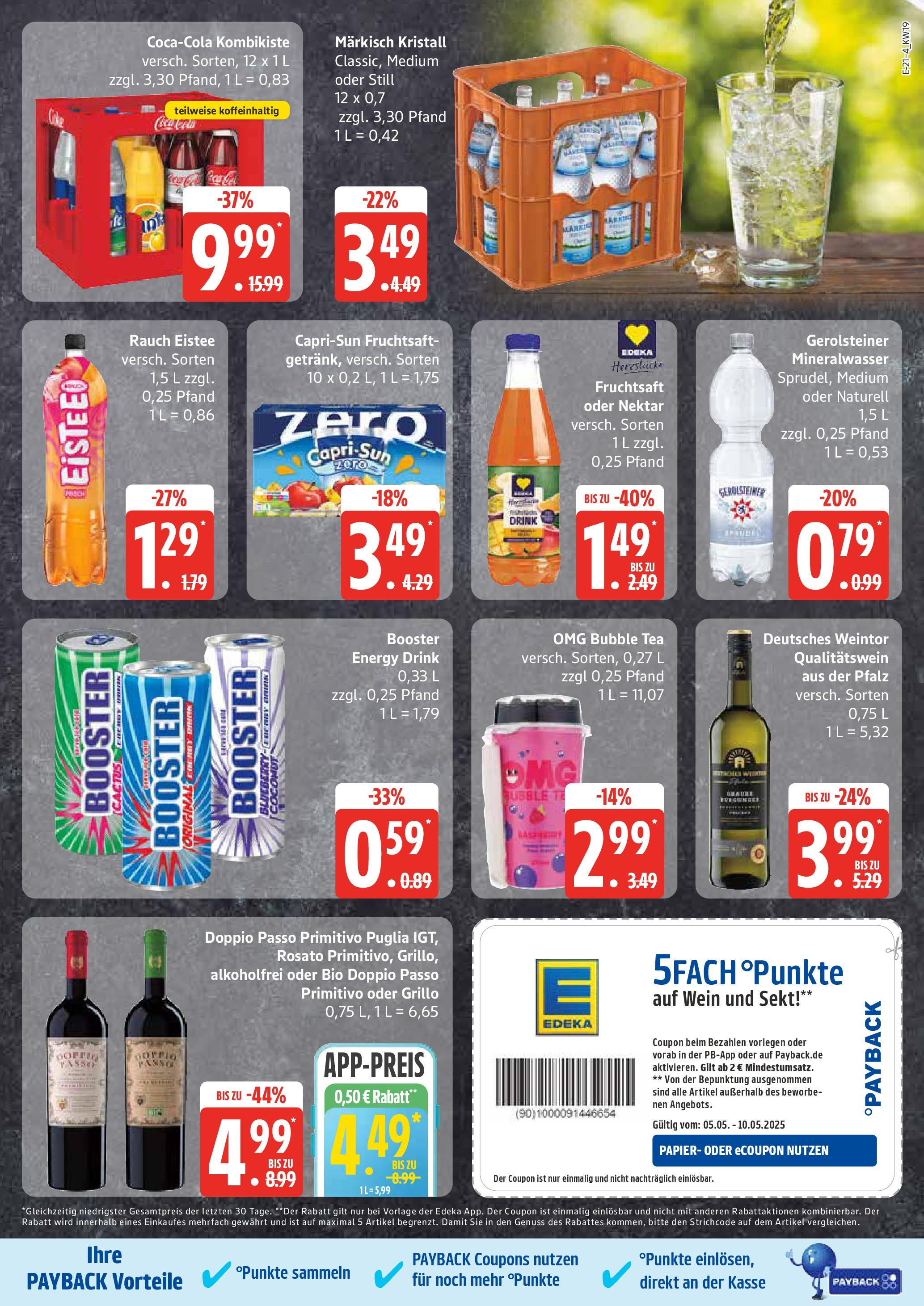 Edeka - EDEKA: Wochenangebote (ab 04.05.2025) » Angebote Online | Seite: 21 | Produkte: Doppio passo primitivo, Doppio Passo, Fruchtsaft, Gerolsteiner Edeka - EDEKA: Wochenangebote (ab 04.05.2025) » Angebote Online | Seite: 21 | Produkte: Doppio passo primitivo, Doppio Passo, Fruchtsaft, Gerolsteiner