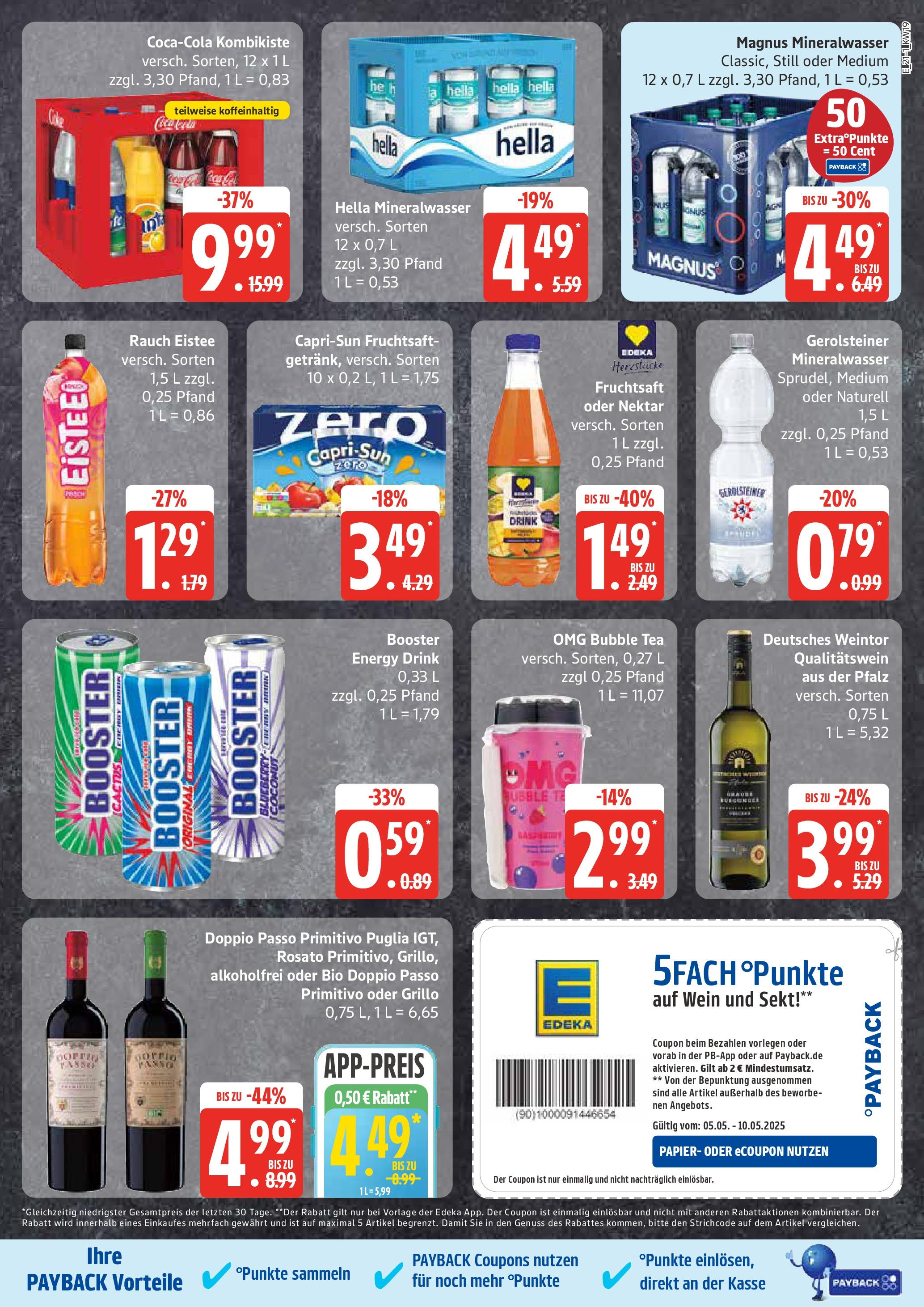 Edeka - EDEKA: Wochenangebote (ab 04.05.2025) » Angebote Online | Seite: 21 | Produkte: Energy, Mineralwasser, Hella, Wein Edeka - EDEKA: Wochenangebote (ab 04.05.2025) » Angebote Online | Seite: 21 | Produkte: Energy, Mineralwasser, Hella, Wein