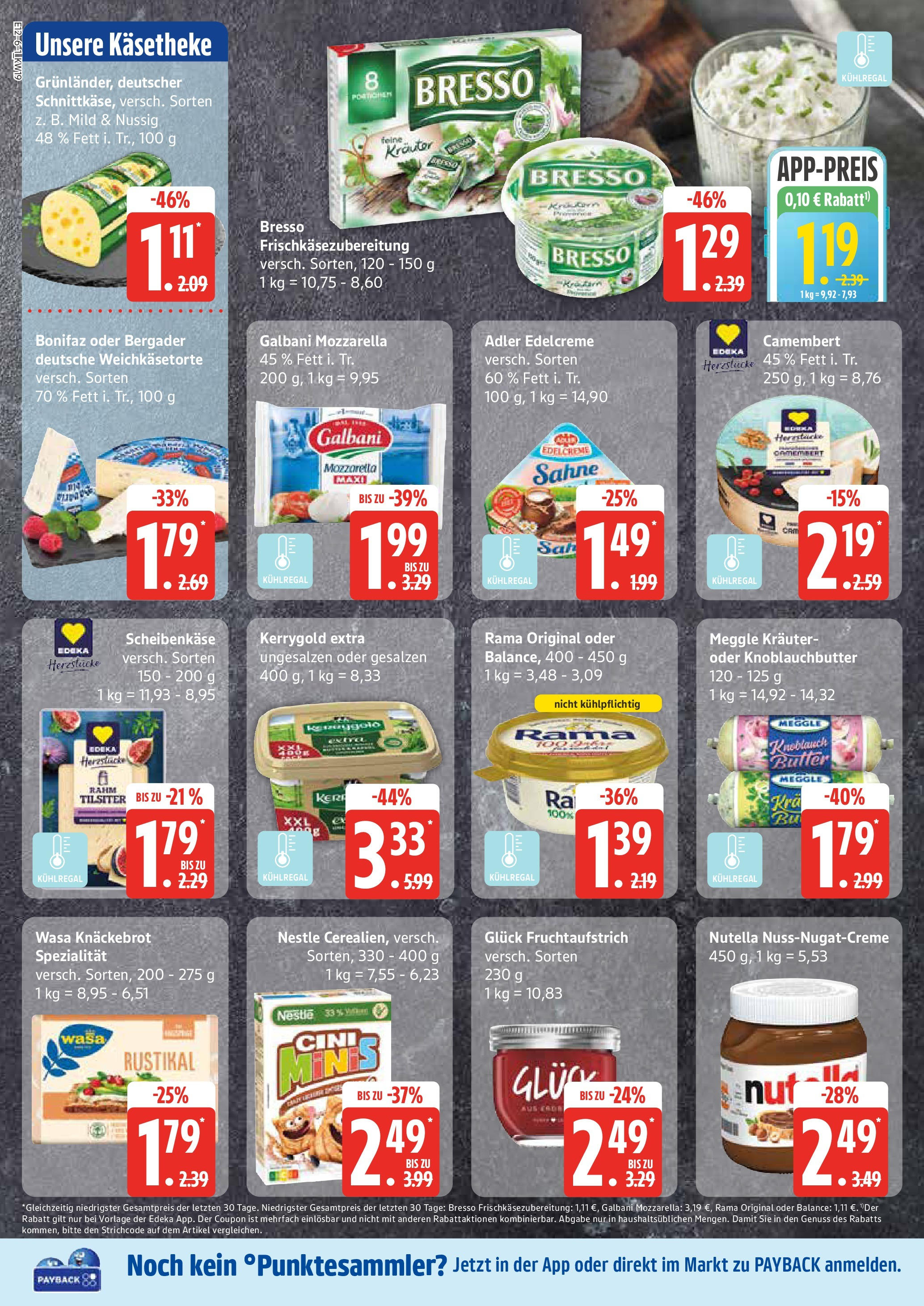 Edeka - EDEKA: Wochenangebote (ab 04.05.2025) » Angebote Online | Seite: 6 | Produkte: Margarine, Butter, Bresso, Nutella