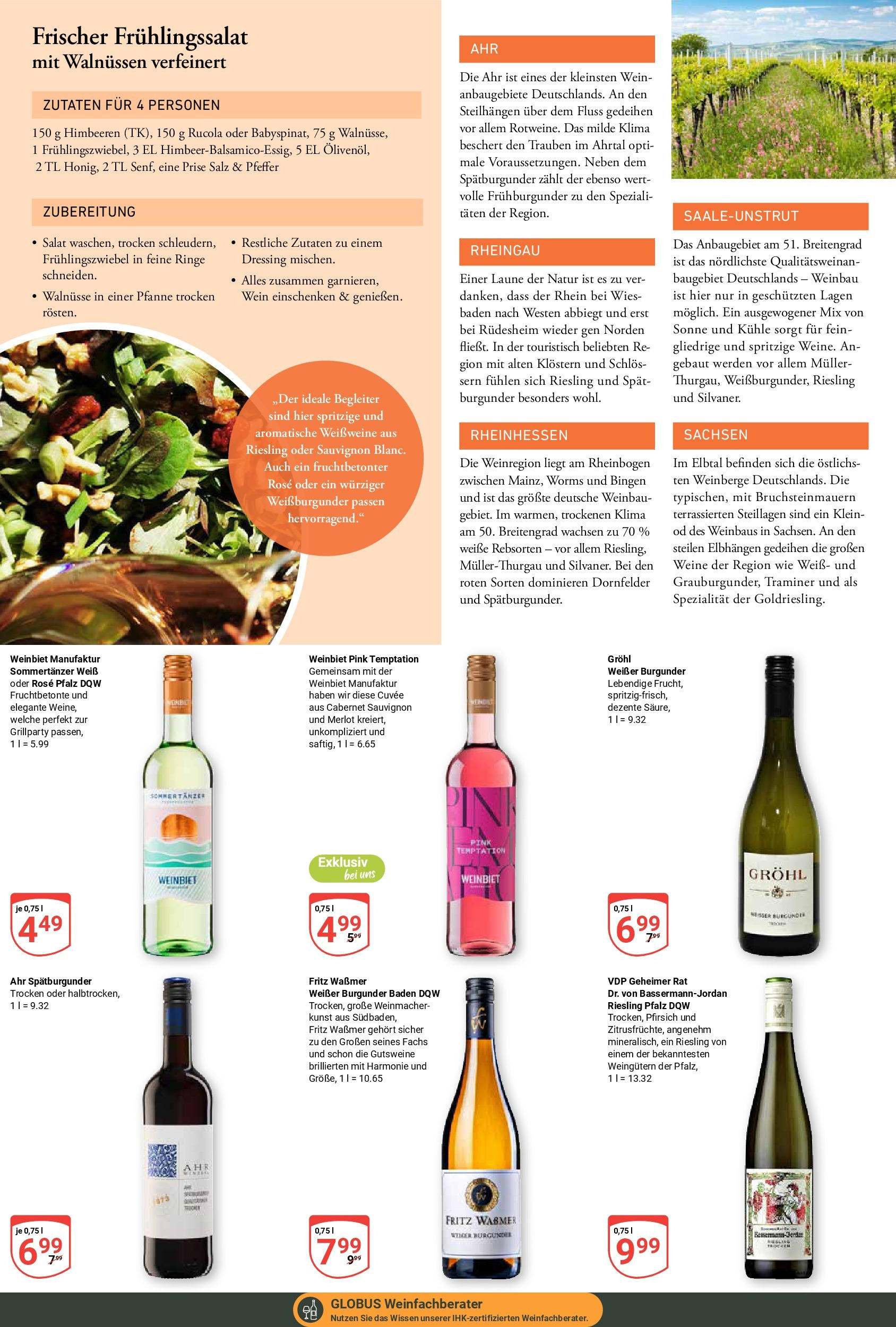 Globus - Globus: Wochenangebote (ab 04.05.2025) » Angebote ab Montag | Seite: 18 | Produkte: Walnüsse, Pfirsich, Wein, Salat Globus - Globus: Wochenangebote (ab 04.05.2025) » Angebote online | Seite: 18 | Produkte: Walnüsse, Pfirsich, Wein, Salat