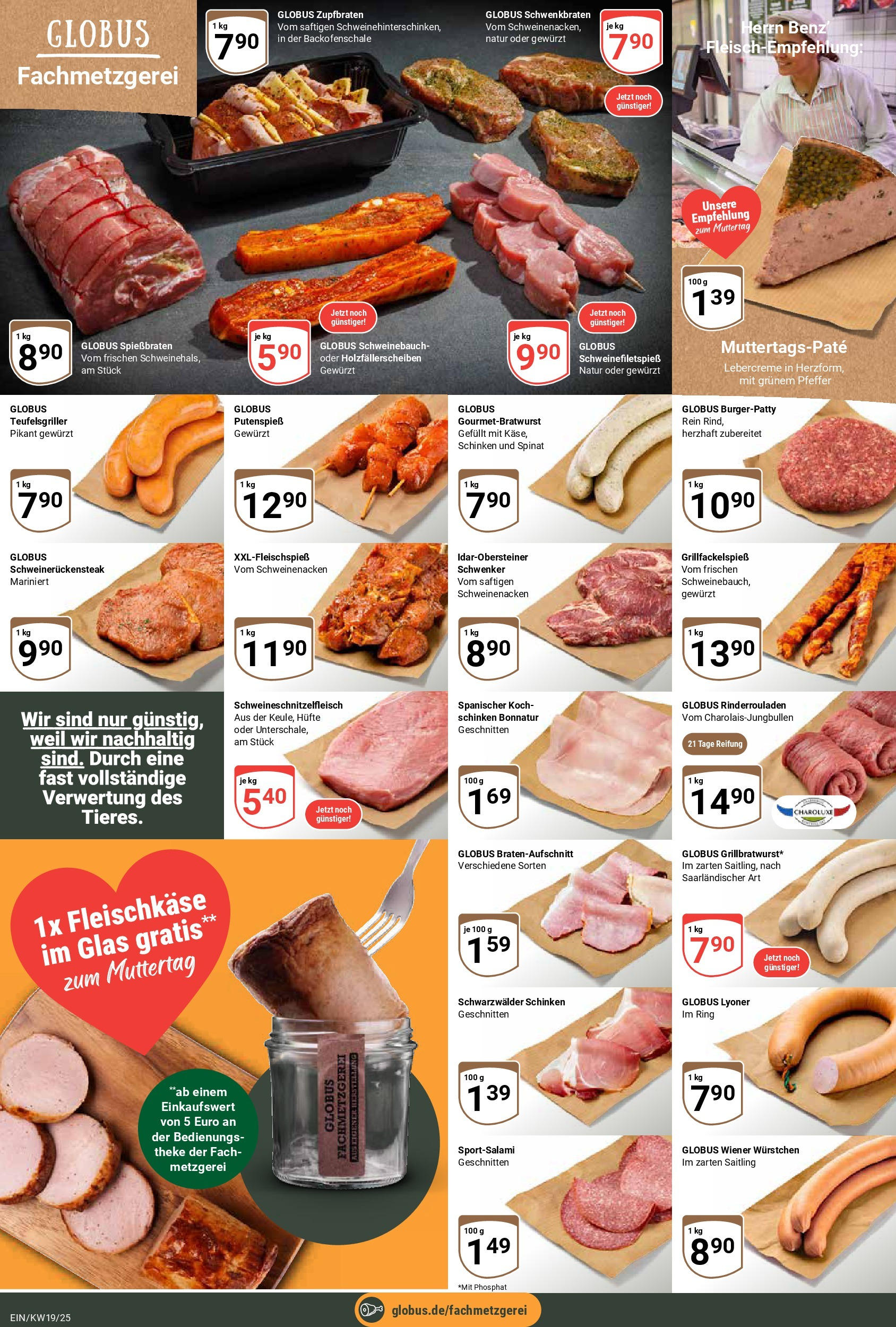 Globus - Globus: Wochenangebote (ab 04.05.2025) » Angebote ab Montag | Seite: 9 | Produkte: Rinderrouladen, Wiener wurstchen, Pfeffer, Schinken Globus - Globus: Wochenangebote (ab 04.05.2025) » Angebote online | Seite: 9 | Produkte: Rinderrouladen, Wiener wurstchen, Pfeffer, Schinken
