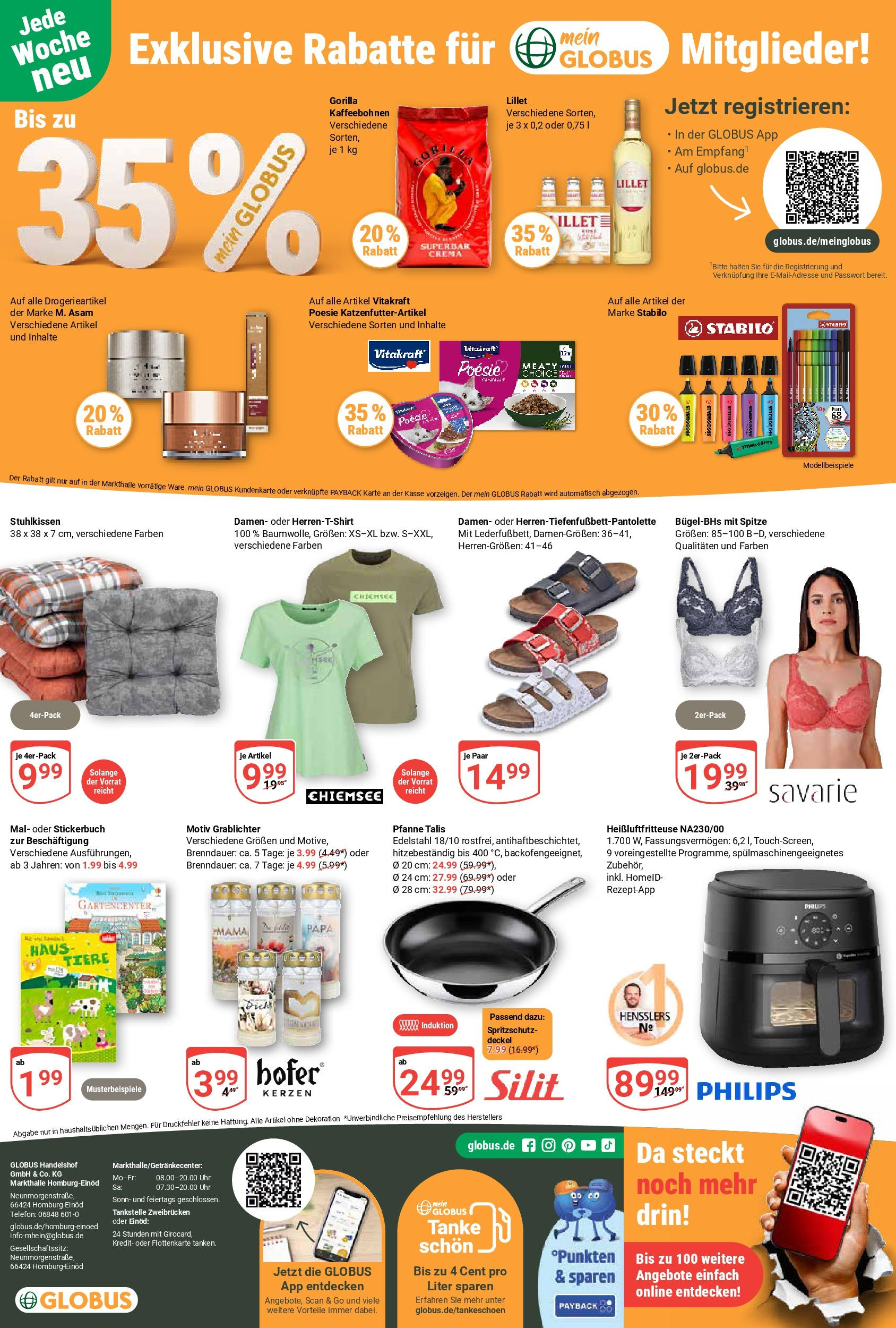 Globus - Globus: Wochenangebote (ab 04.05.2025) » Angebote ab Montag | Seite: 28 | Produkte: Philips, T-Shirt, Heißluftfritteuse, Telefon Globus - Globus: Wochenangebote (ab 04.05.2025) » Angebote online | Seite: 28 | Produkte: Philips, T-Shirt, Heißluftfritteuse, Telefon