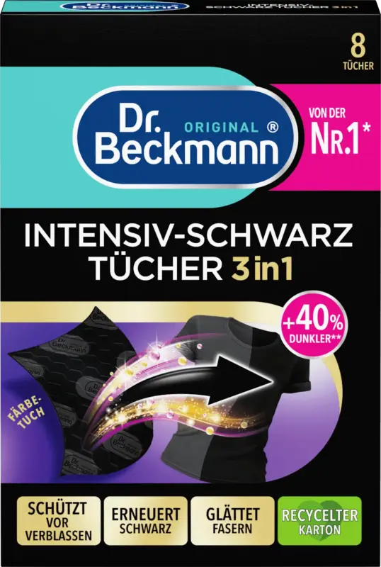 Dr. Beckmann Farbtücher Intensiv-Schwarz 3in1