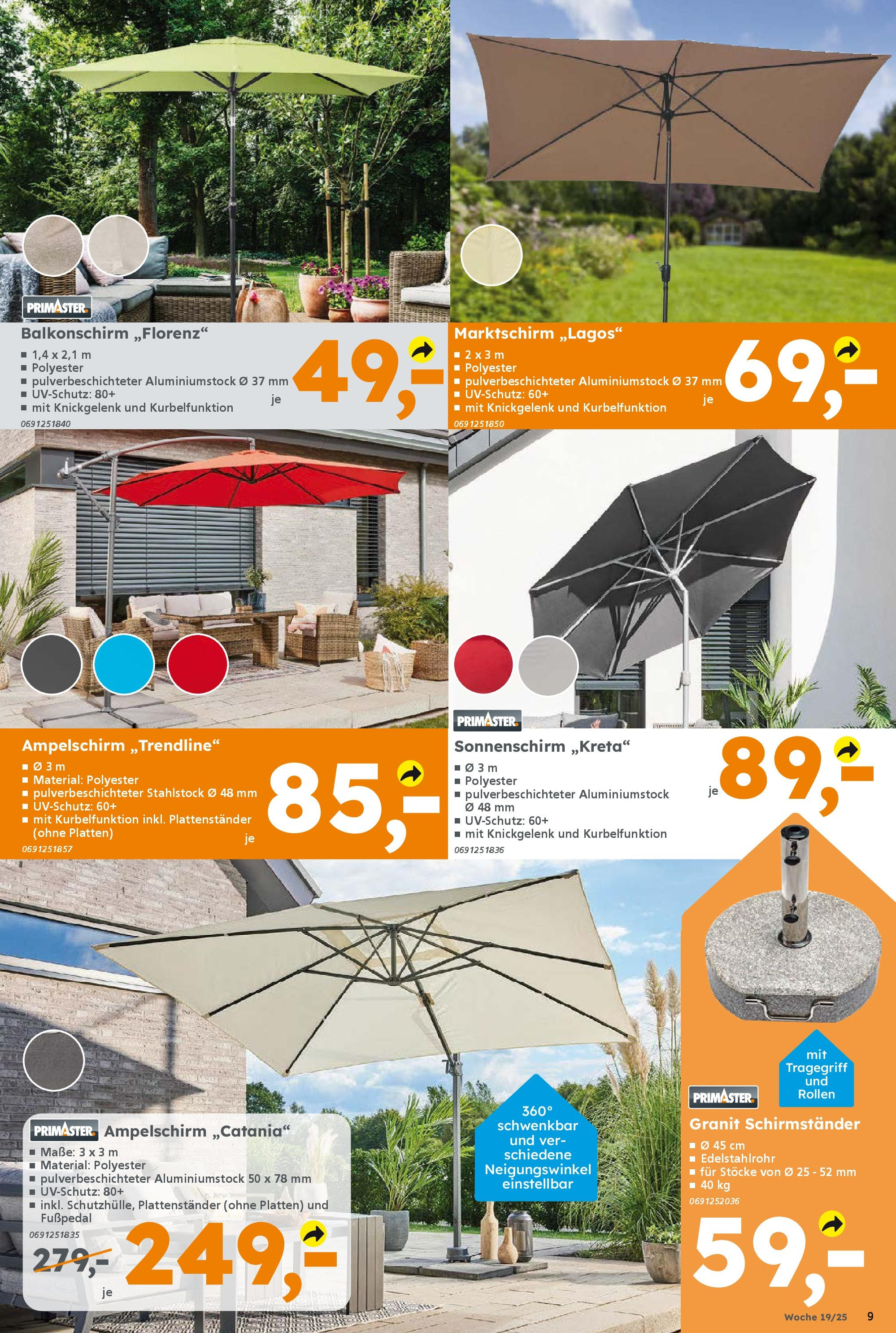 Globus Baumarkt - Globus Baumarkt: Wochenangebote (ab 04.05.2025) zum Blättern | Seite: 9 | Produkte: Schirmständer, Sonnenschirm Globus Baumarkt - Globus Baumarkt: Wochenangebote (ab 04.05.2025) zum Blättern | Seite: 9 | Produkte: Schirmständer, Sonnenschirm