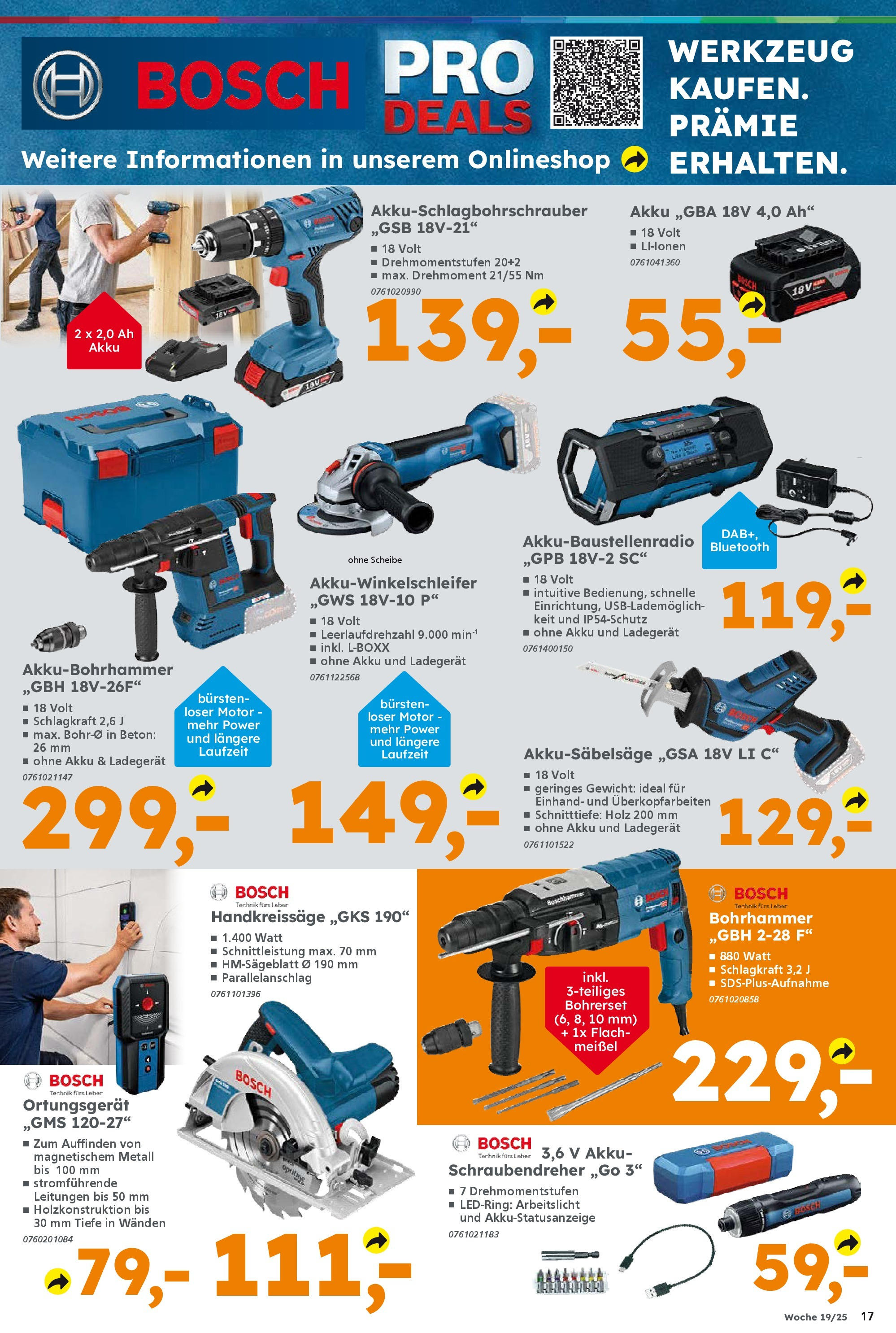 Globus Baumarkt - Globus Baumarkt: Wochenangebote (ab 04.05.2025) zum Blättern | Seite: 17 | Produkte: Bosch, Gewicht, Ladegerät, Radio Globus Baumarkt - Globus Baumarkt: Wochenangebote (ab 04.05.2025) zum Blättern | Seite: 17 | Produkte: Bosch, Gewicht, Ladegerät, Radio