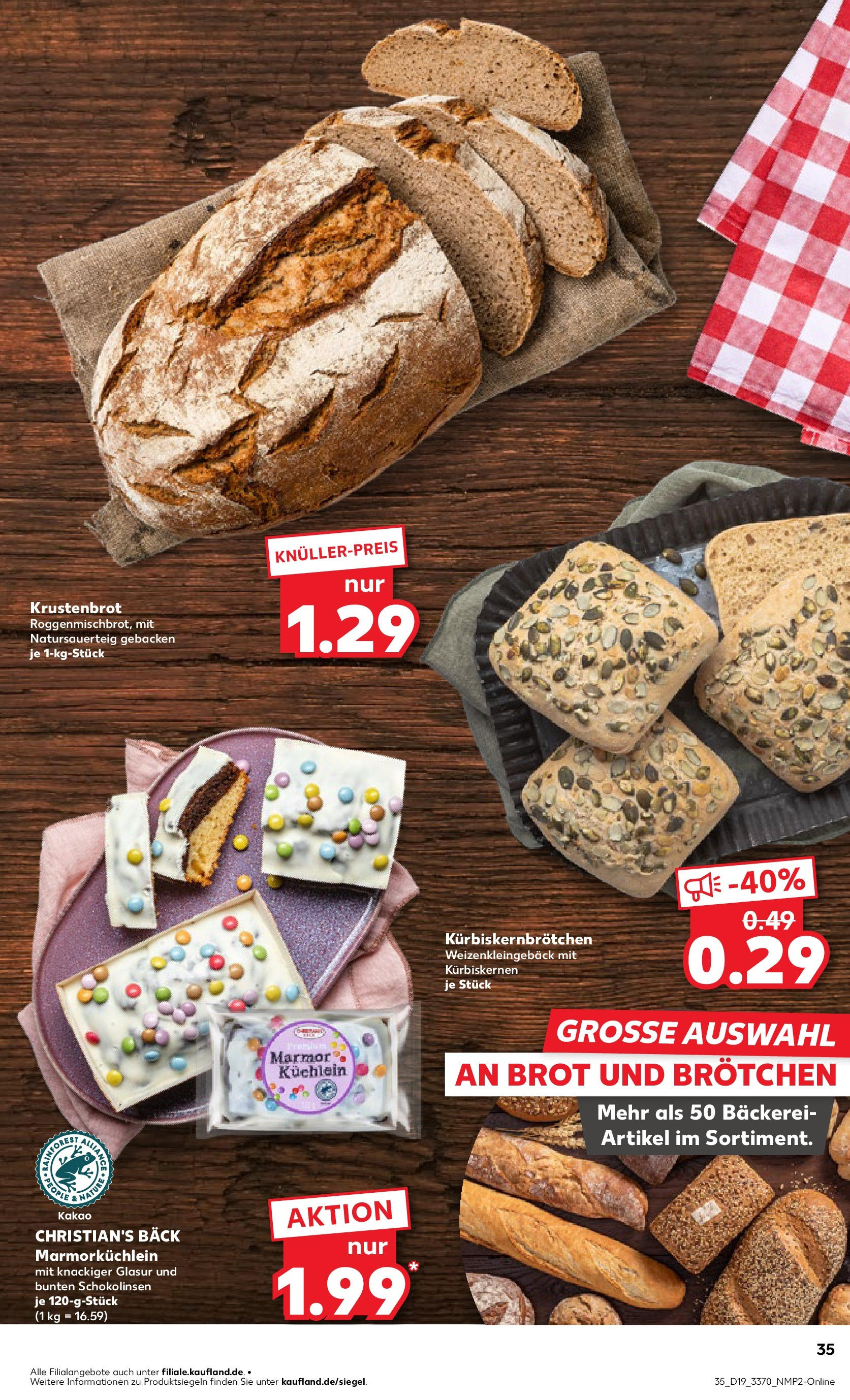 Kaufland - Kaufland: Wochenangebote (ab 07.05.2025) » Angebote Online | Seite: 35 | Produkte: Bäckerei, Brot Kaufland - Kaufland: Wochenangebote (ab 07.05.2025) » Angebote Online zum Blättern | Seite: 35 | Produkte: Bäckerei, Brot