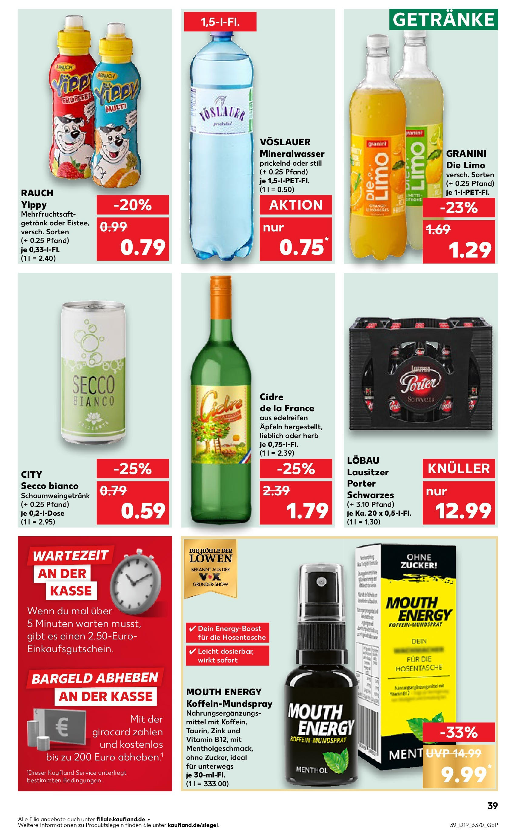Kaufland - Kaufland: Wochenangebote (ab 07.05.2025) » Angebote Online | Seite: 39 | Produkte: Energy, Mineralwasser, Zucker, Granini die limo Kaufland - Kaufland: Wochenangebote (ab 07.05.2025) » Angebote Online zum Blättern | Seite: 39 | Produkte: Energy, Mineralwasser, Zucker, Granini die limo