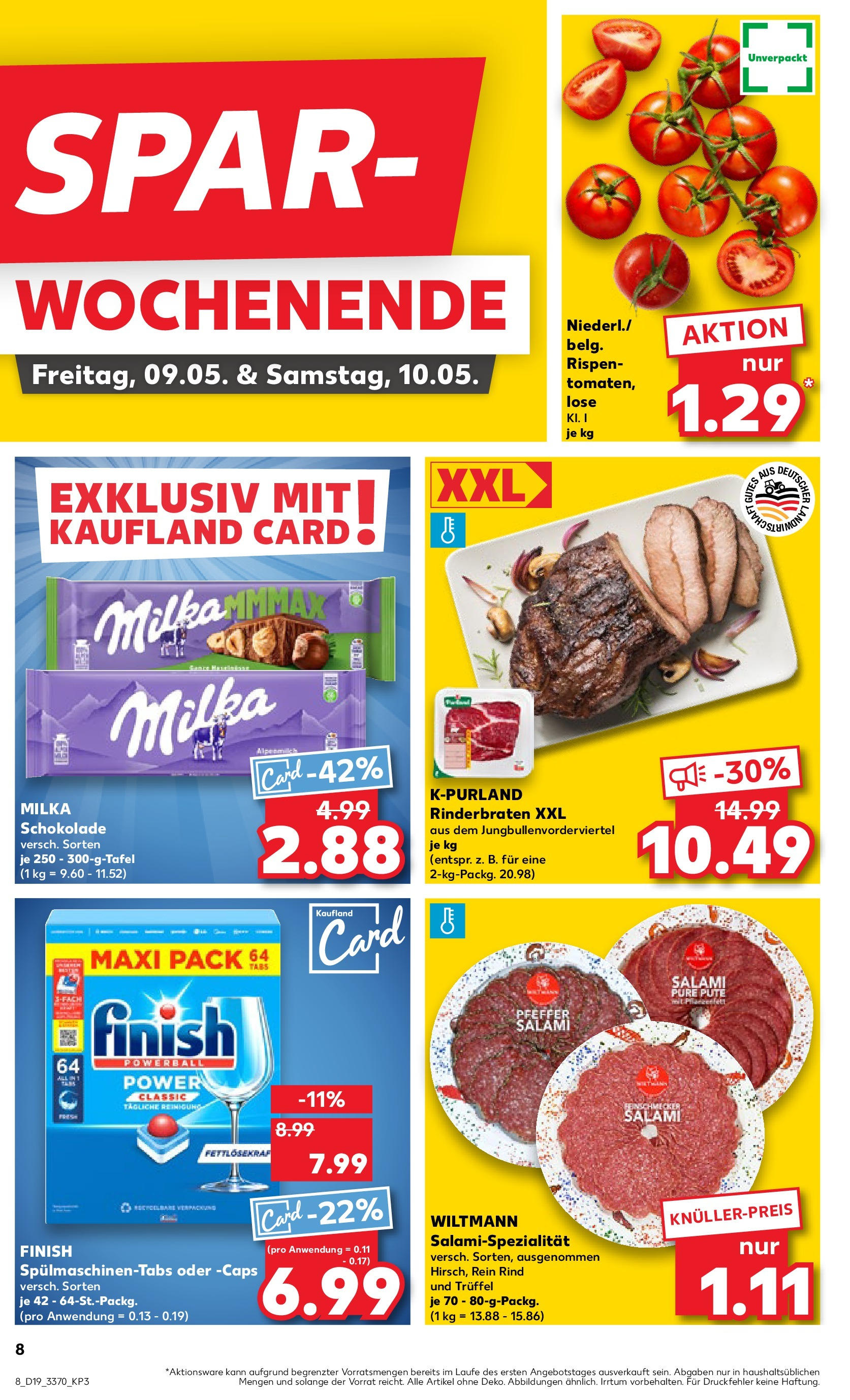 Kaufland - Kaufland: Wochenangebote (ab 07.05.2025) » Angebote Online | Seite: 8 | Produkte: Milka schokolade, Milka, Spülmaschinentabs, Salami Kaufland - Kaufland: Wochenangebote (ab 07.05.2025) » Angebote Online zum Blättern | Seite: 8 | Produkte: Milka schokolade, Milka, Spülmaschinentabs, Salami