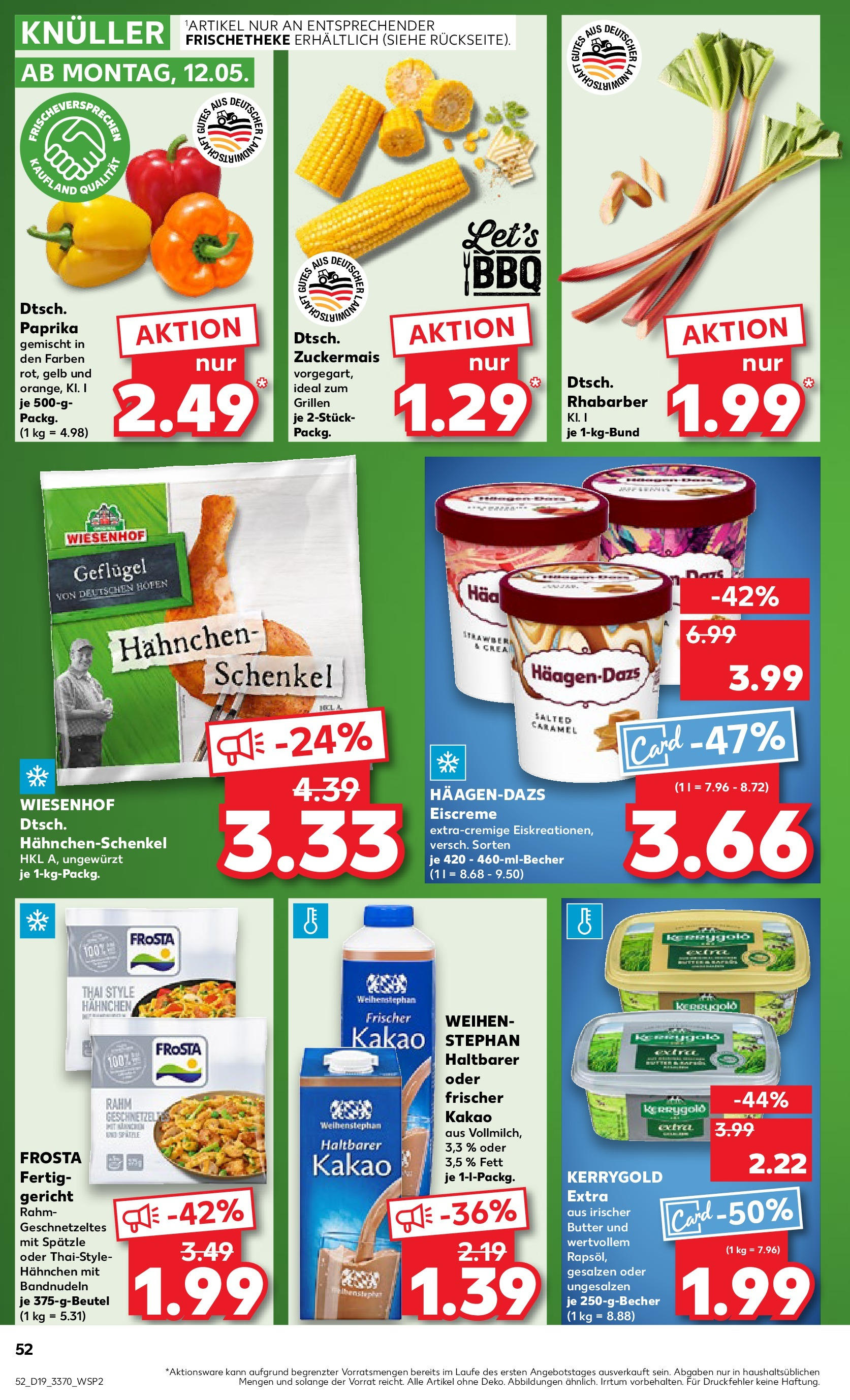 Kaufland - Kaufland: Wochenangebote (ab 07.05.2025) » Angebote Online | Seite: 52 | Produkte: Hahnchenschenkel, Eiscreme, Frosta, Rhabarber Kaufland - Kaufland: Wochenangebote (ab 07.05.2025) » Angebote Online zum Blättern | Seite: 52 | Produkte: Hahnchenschenkel, Eiscreme, Frosta, Rhabarber