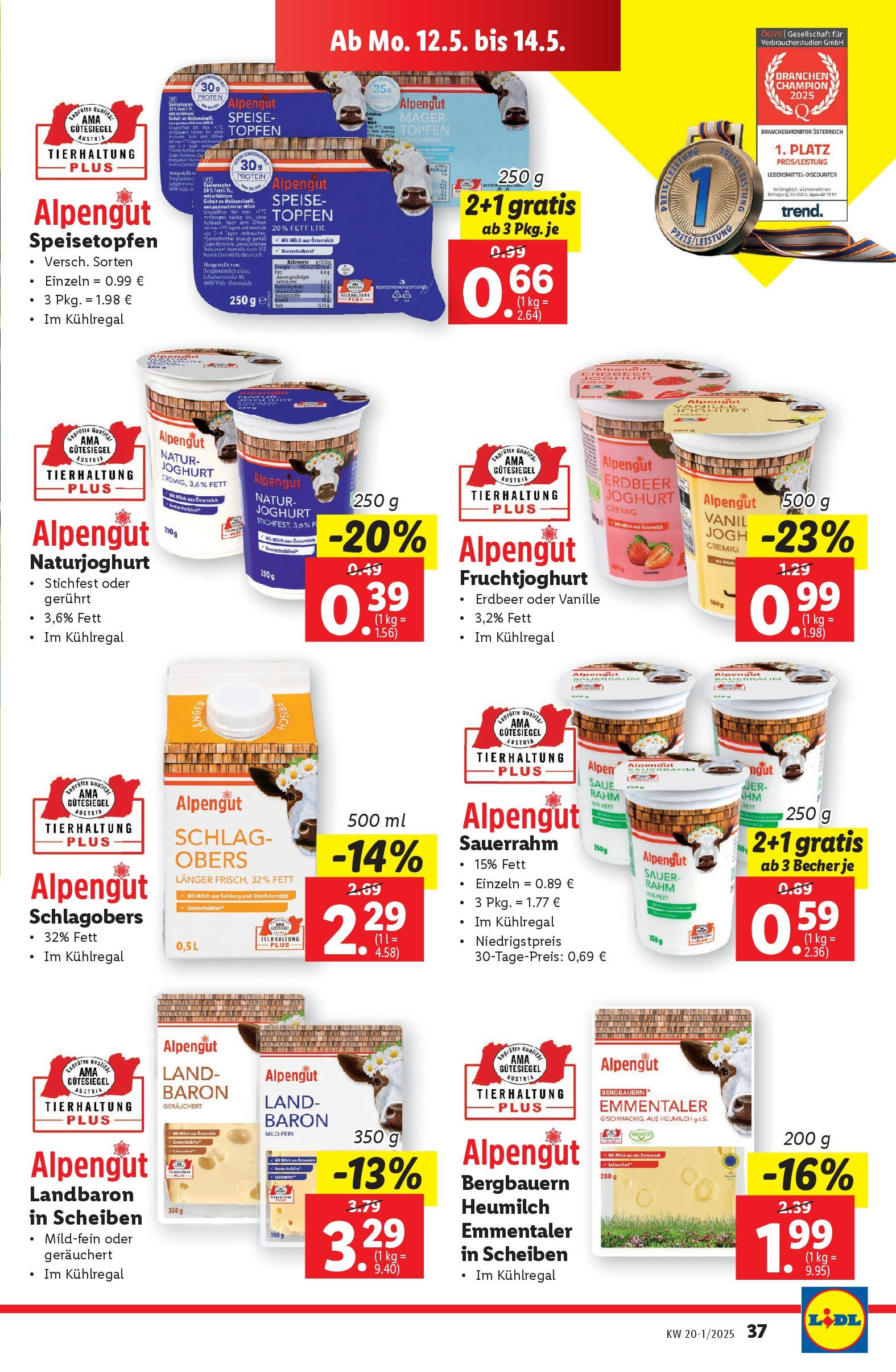 Lidl - Lidl: Flugblatt in deiner Nähe ab 07.05.2025 ✳️ Angebote ab donnerstag | Seite: 41 | Produkte: Milch, Joghurt, Sauerrahm Lidl - Lidl: Flugblatt in deiner Nähe ab 07.05.2025 - Angebote ab donnerstag | Seite: 41 | Produkte: Milch, Joghurt, Sauerrahm