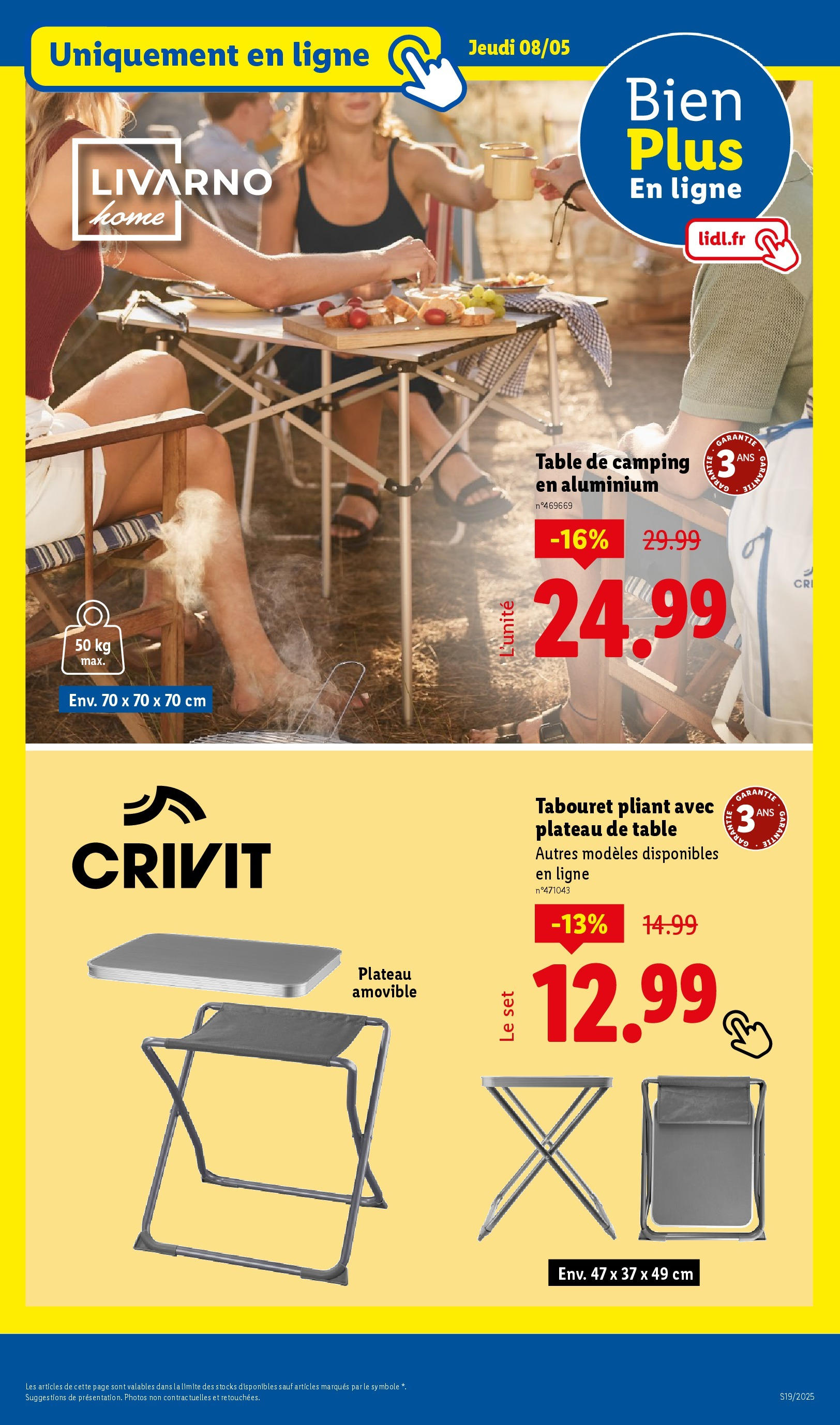 Catalogue LIDL du 07/05/2025 | Promo prospectus en ligne | Page: 47 | Produits: Plateau, Table Catalogue LIDL du 07/05/2025 | Promo prospectus en ligne | Page: 47 | Produits: Plateau, Table