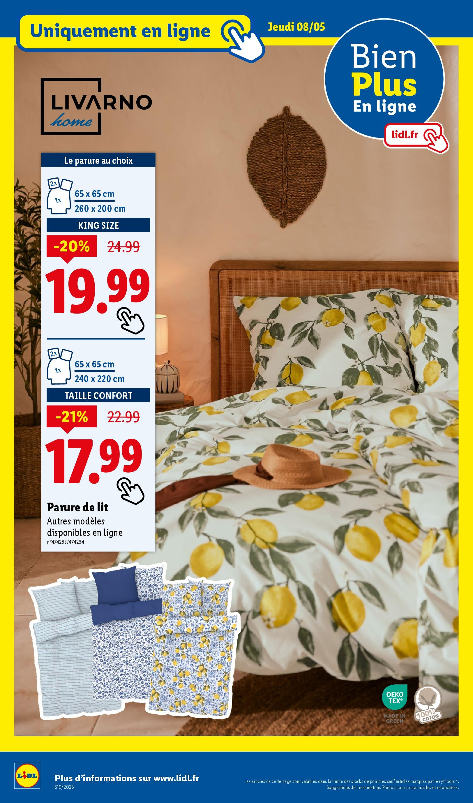 Catalogue LIDL du 07/05/2025 | Promo prospectus en ligne | Page: 52 | Produits: Coton, Parure de lit, Lit Catalogue LIDL du 07/05/2025 | Promo prospectus en ligne | Page: 52 | Produits: Coton, Parure de lit, Lit