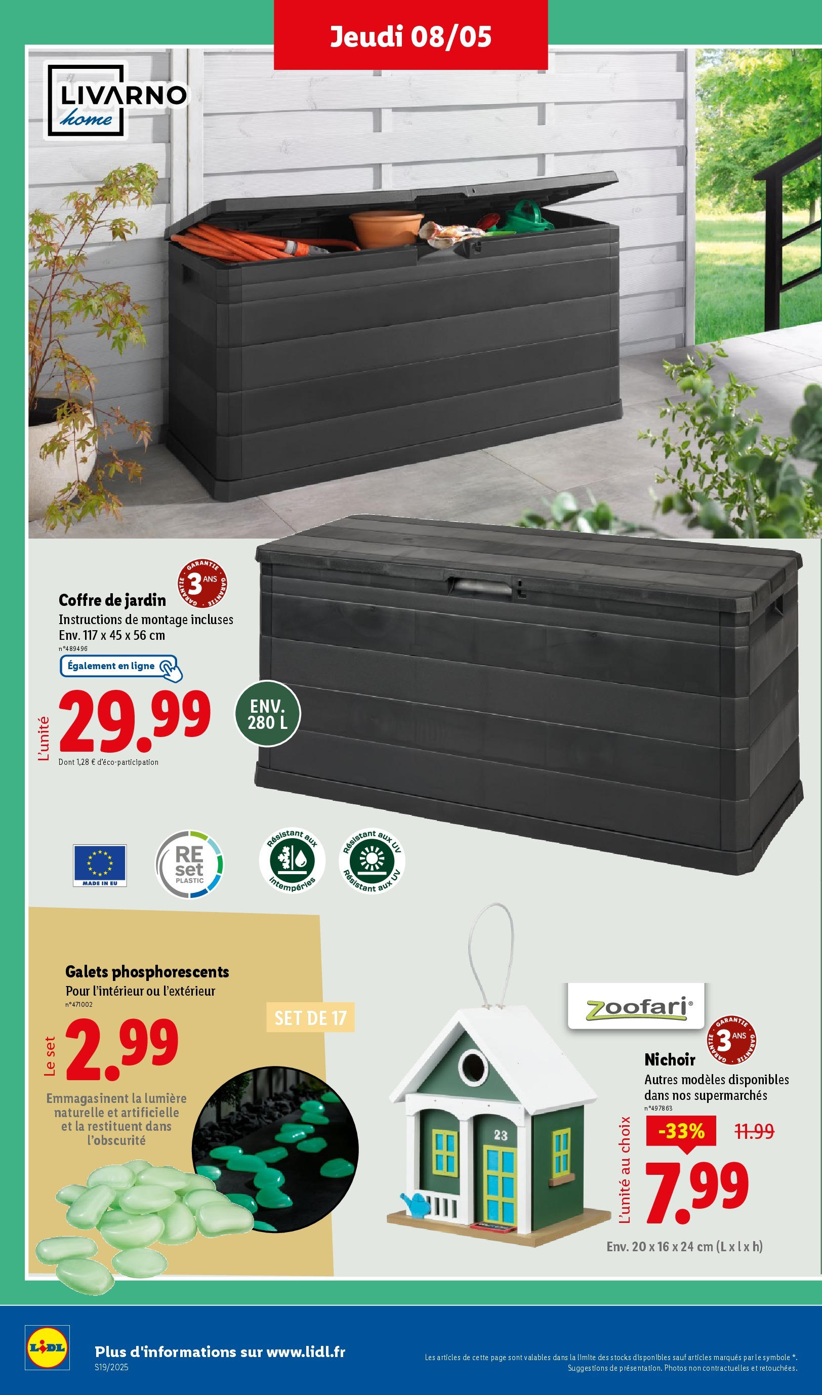 Catalogue LIDL du 07/05/2025 | Promo prospectus en ligne | Page: 34 | Produits: Coffre de jardin Catalogue LIDL du 07/05/2025 | Promo prospectus en ligne | Page: 34 | Produits: Coffre de jardin
