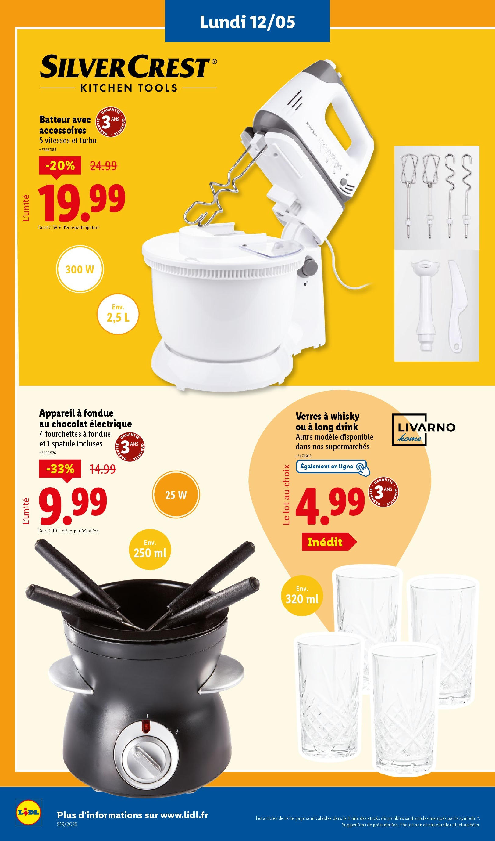 Catalogue LIDL du 07/05/2025 | Promo prospectus en ligne | Page: 58 | Produits: Whisky, Fourchettes, Batteur, Chocolat Catalogue LIDL du 07/05/2025 | Promo prospectus en ligne | Page: 58 | Produits: Whisky, Fourchettes, Batteur, Chocolat