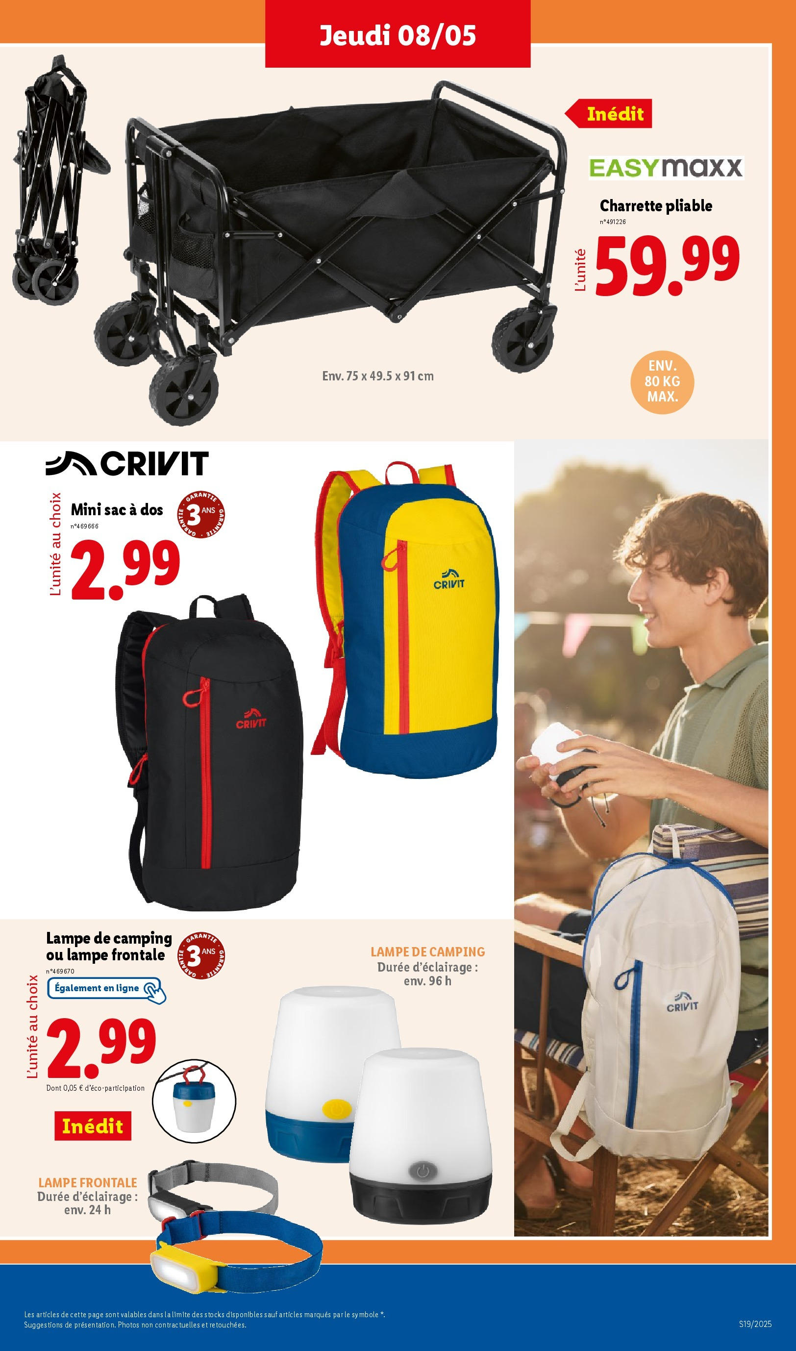 Catalogue LIDL du 07/05/2025 | Promo prospectus en ligne | Page: 41 | Produits: Sac, Lampe frontale, Lampe, Sac à dos Catalogue LIDL du 07/05/2025 | Promo prospectus en ligne | Page: 41 | Produits: Sac, Lampe frontale, Lampe, Sac à dos