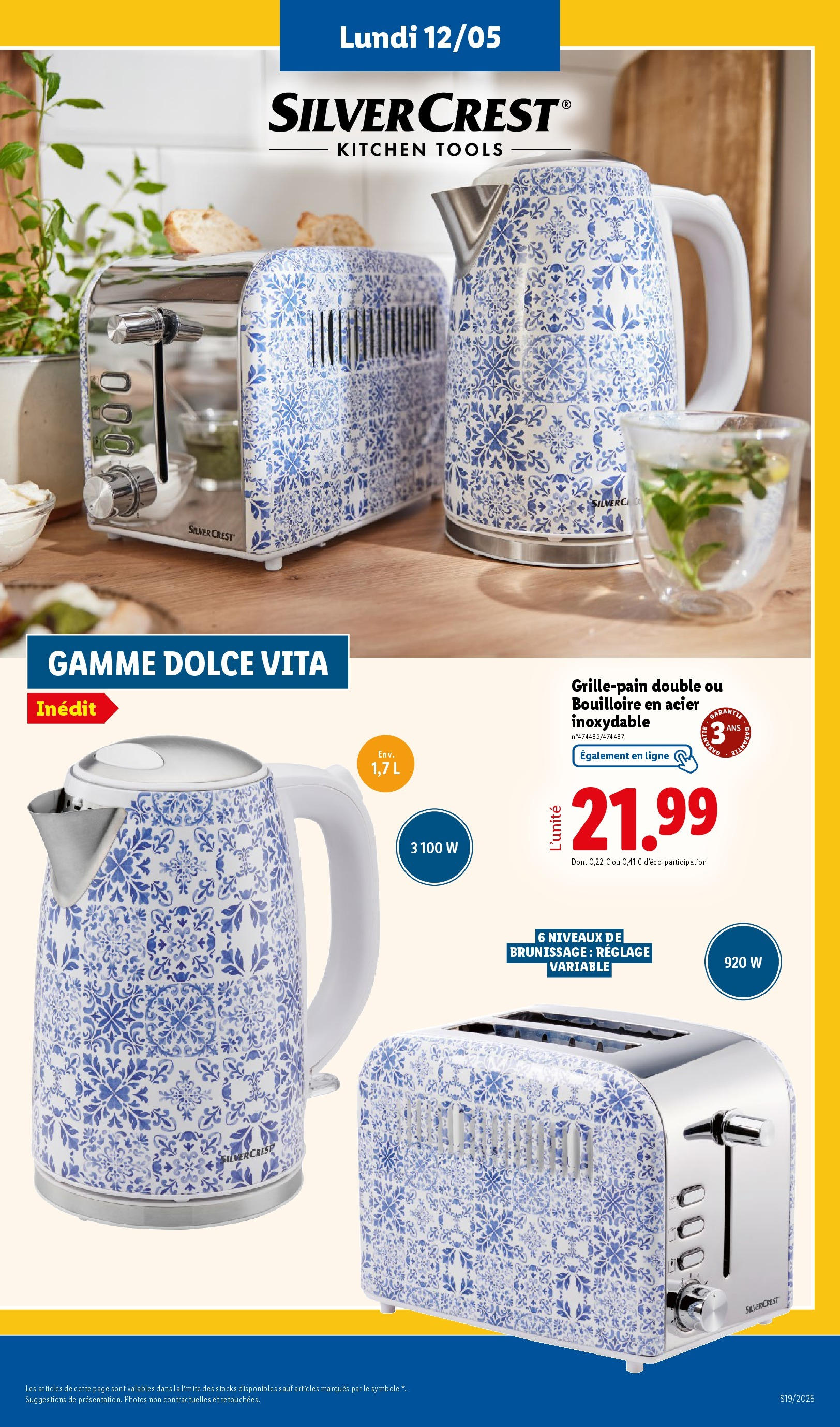 Catalogue LIDL du 07/05/2025 | Promo prospectus en ligne | Page: 61 | Produits: Bouilloire, Grille-pain Catalogue LIDL du 07/05/2025 | Promo prospectus en ligne | Page: 61 | Produits: Bouilloire, Grille-pain