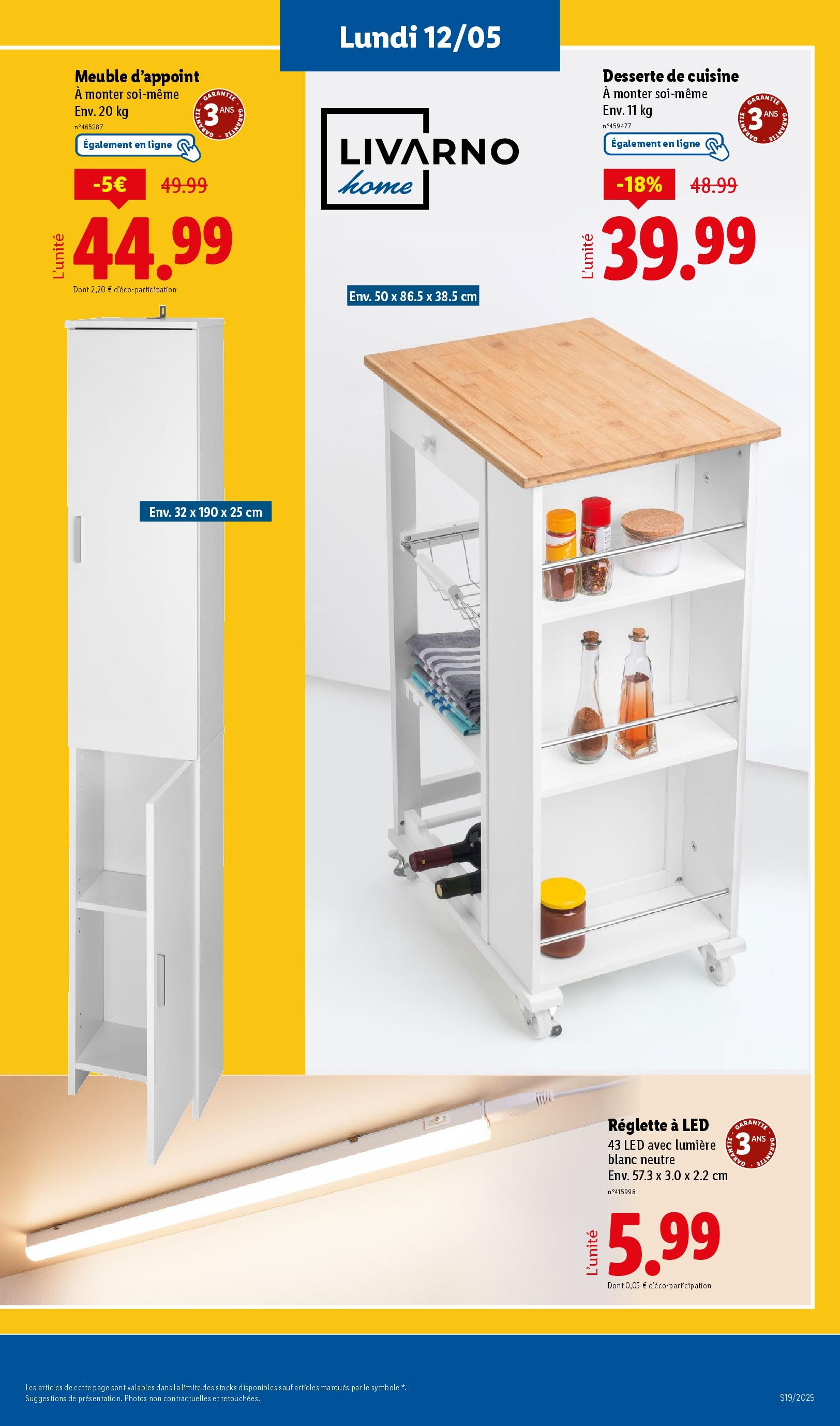 Catalogue LIDL du 07/05/2025 | Promo prospectus en ligne | Page: 63 | Produits: Meuble, Desserte de cuisine Catalogue LIDL du 07/05/2025 | Promo prospectus en ligne | Page: 63 | Produits: Meuble, Desserte de cuisine