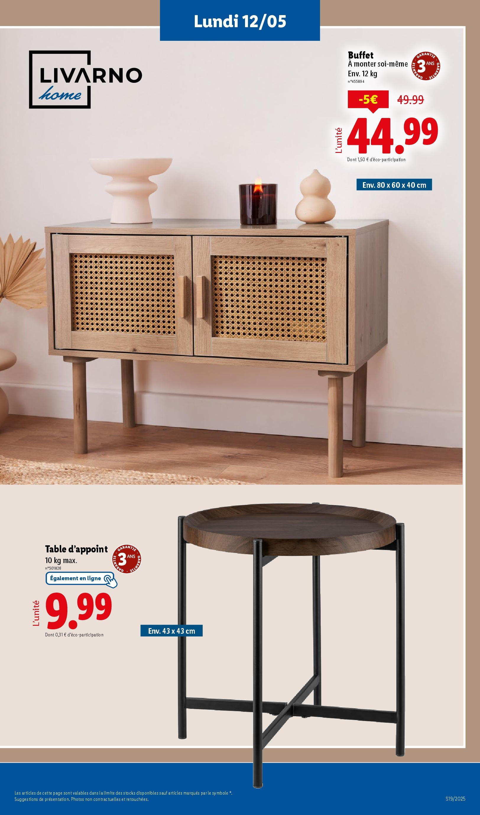 Catalogue LIDL du 07/05/2025 | Promo prospectus en ligne | Page: 65 | Produits: Table, Buffet Catalogue LIDL du 07/05/2025 | Promo prospectus en ligne | Page: 65 | Produits: Table, Buffet