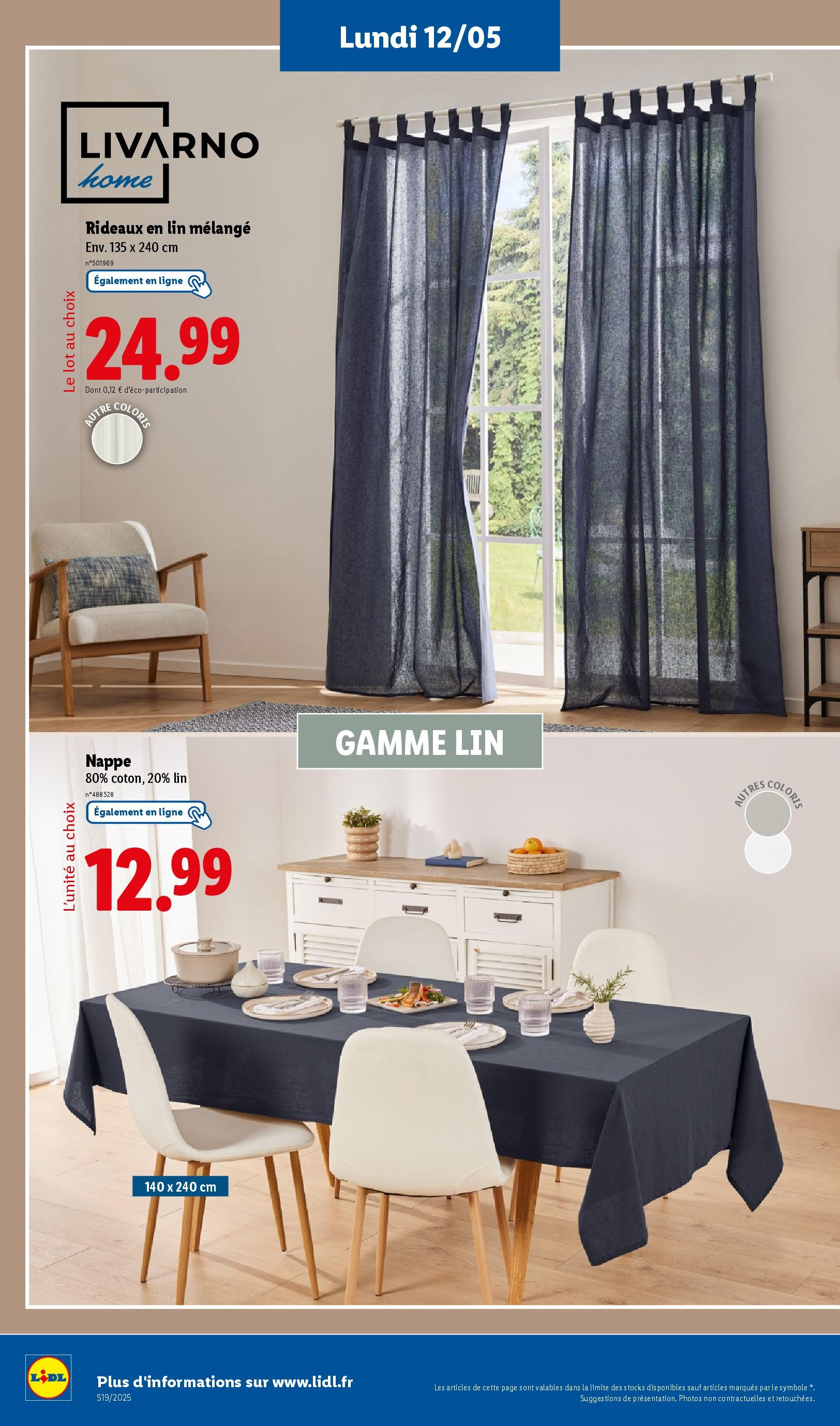 Catalogue LIDL du 07/05/2025 | Promo prospectus en ligne | Page: 68 | Produits: Nappe Catalogue LIDL du 07/05/2025 | Promo prospectus en ligne | Page: 68 | Produits: Nappe