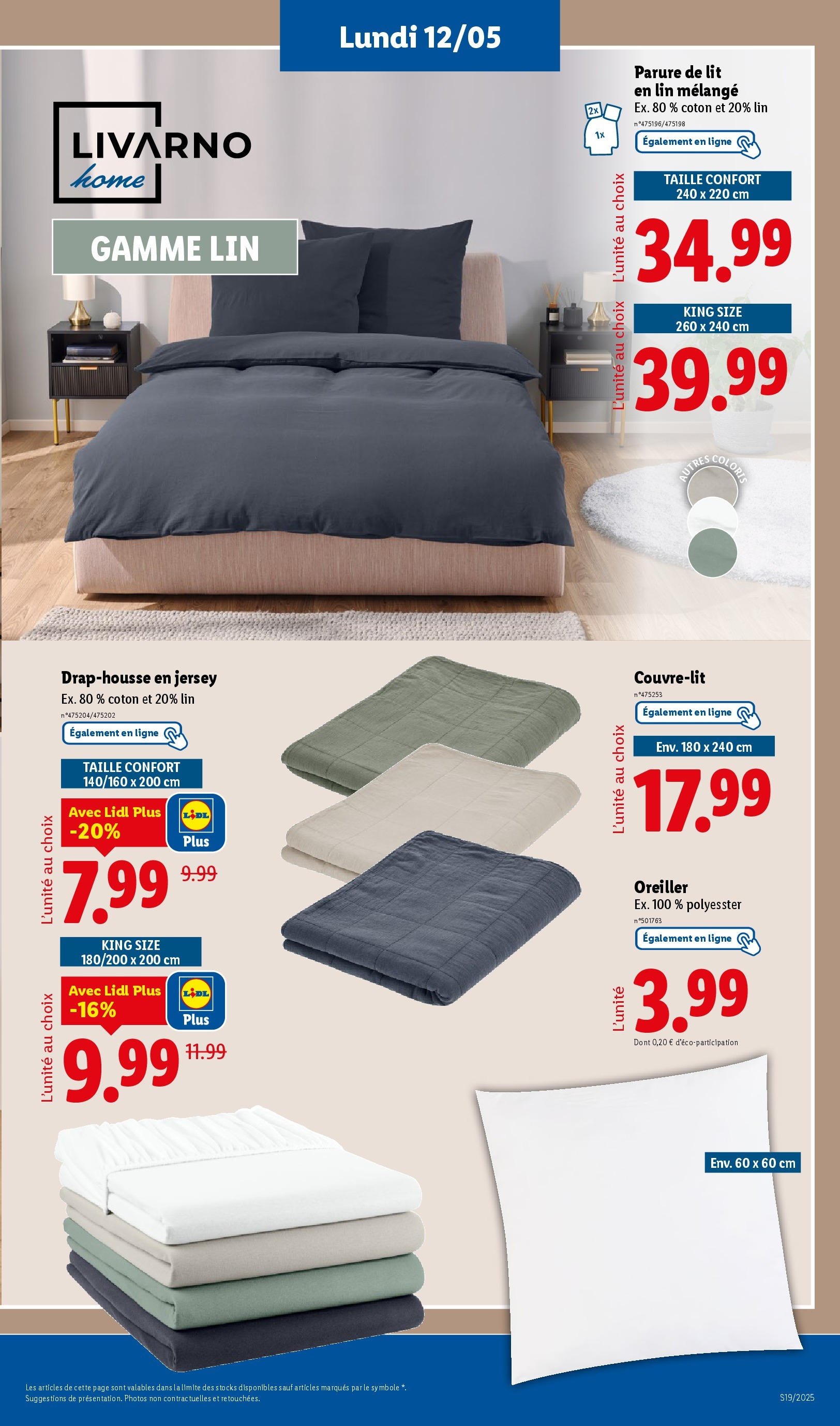 Catalogue LIDL du 07/05/2025 | Promo prospectus en ligne | Page: 69 | Produits: Coton, Parure de lit, Lit, Oreiller Catalogue LIDL du 07/05/2025 | Promo prospectus en ligne | Page: 69 | Produits: Coton, Parure de lit, Lit, Oreiller