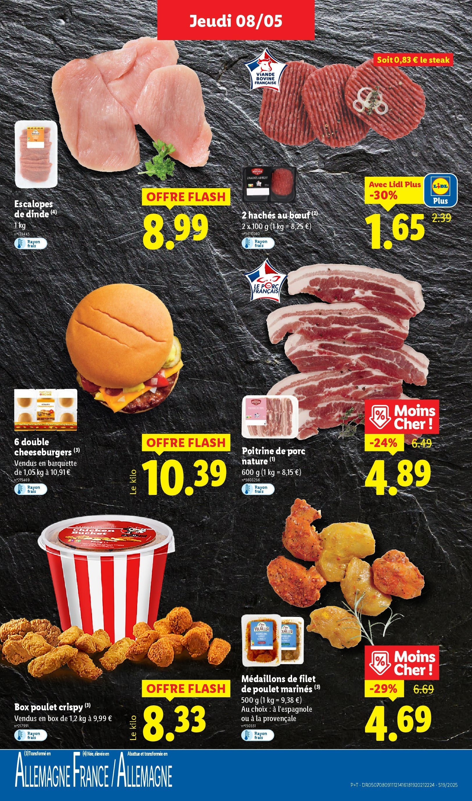 Catalogue LIDL du 07/05/2025 | Promo prospectus en ligne | Page: 7 | Produits: Poitrine de porc, Viande, Porc, Viande bovine Catalogue LIDL du 07/05/2025 | Promo prospectus en ligne | Page: 7 | Produits: Poitrine de porc, Viande, Porc, Viande bovine