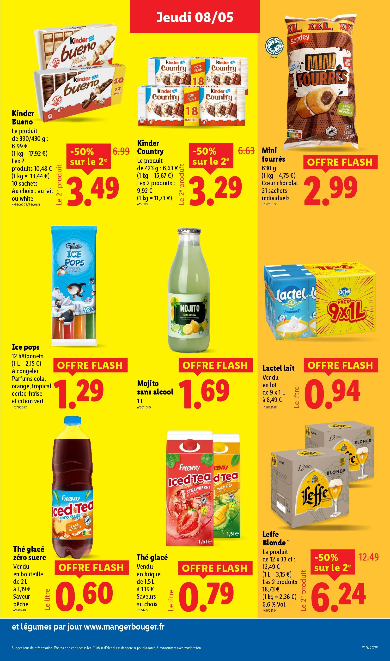 Catalogue LIDL du 07/05/2025 | Promo prospectus en ligne | Page: 19 | Produits: Sucre, Lait, Chocolat, Kinder country Catalogue LIDL du 07/05/2025 | Promo prospectus en ligne | Page: 19 | Produits: Sucre, Lait, Chocolat, Kinder country