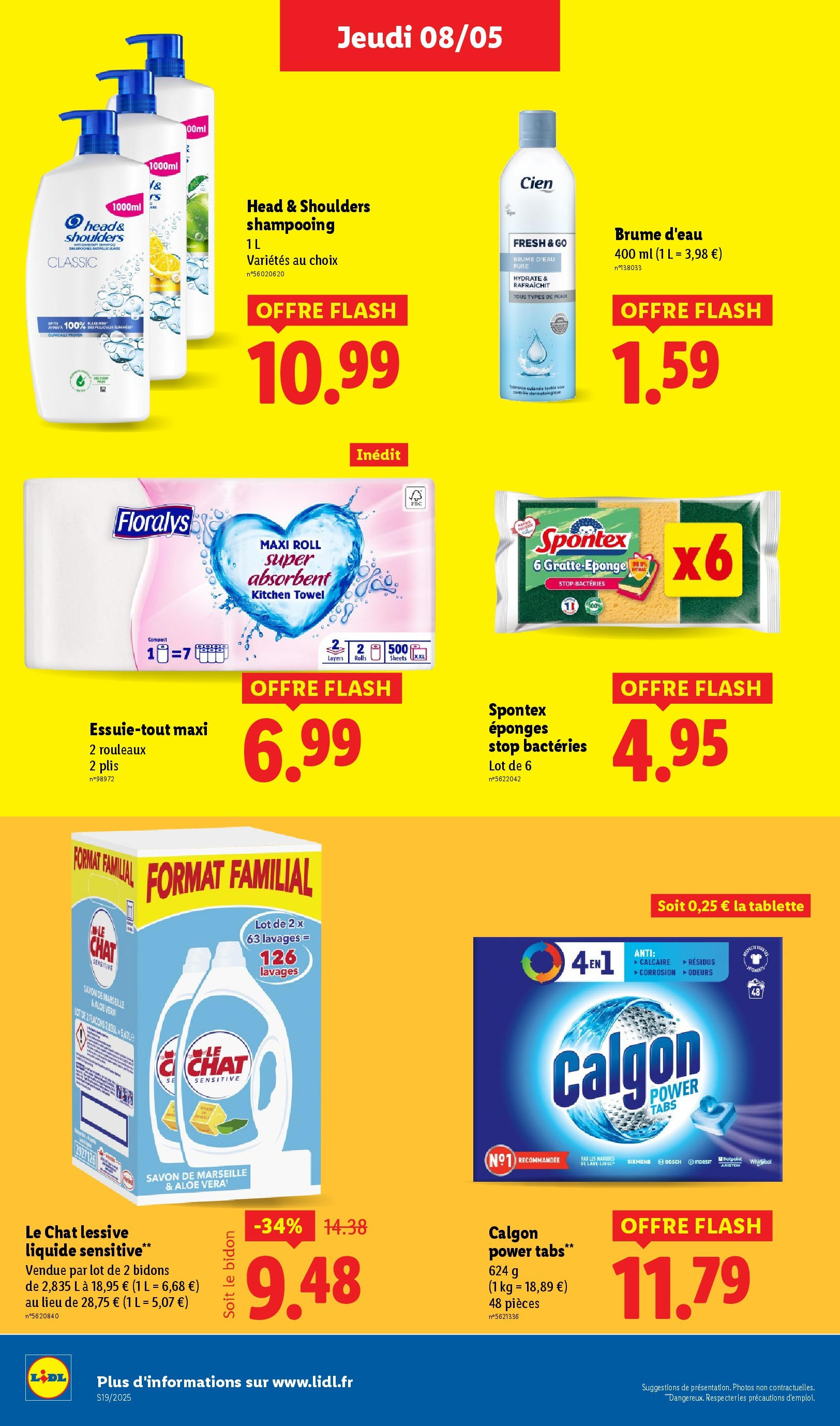 Catalogue LIDL du 07/05/2025 | Promo prospectus en ligne | Page: 20 | Produits: Essuie-tout, Shampooing, Savon, Détergent Catalogue LIDL du 07/05/2025 | Promo prospectus en ligne | Page: 20 | Produits: Essuie-tout, Shampooing, Savon, Détergent