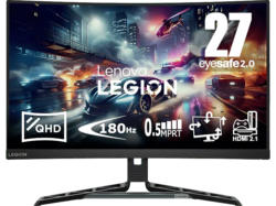 LENOVO Legion R27qc-30 27 Zoll Gaming Monitor, QHD, 0,5 ms Reaktionszeit, 350 cd/m², 180 Hz, Raven Black