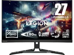LENOVO Legion R27qc-30 27 Zoll Gaming Monitor, QHD, 0,5 ms Reaktionszeit, 350 cd/m², 180 Hz, Raven Black