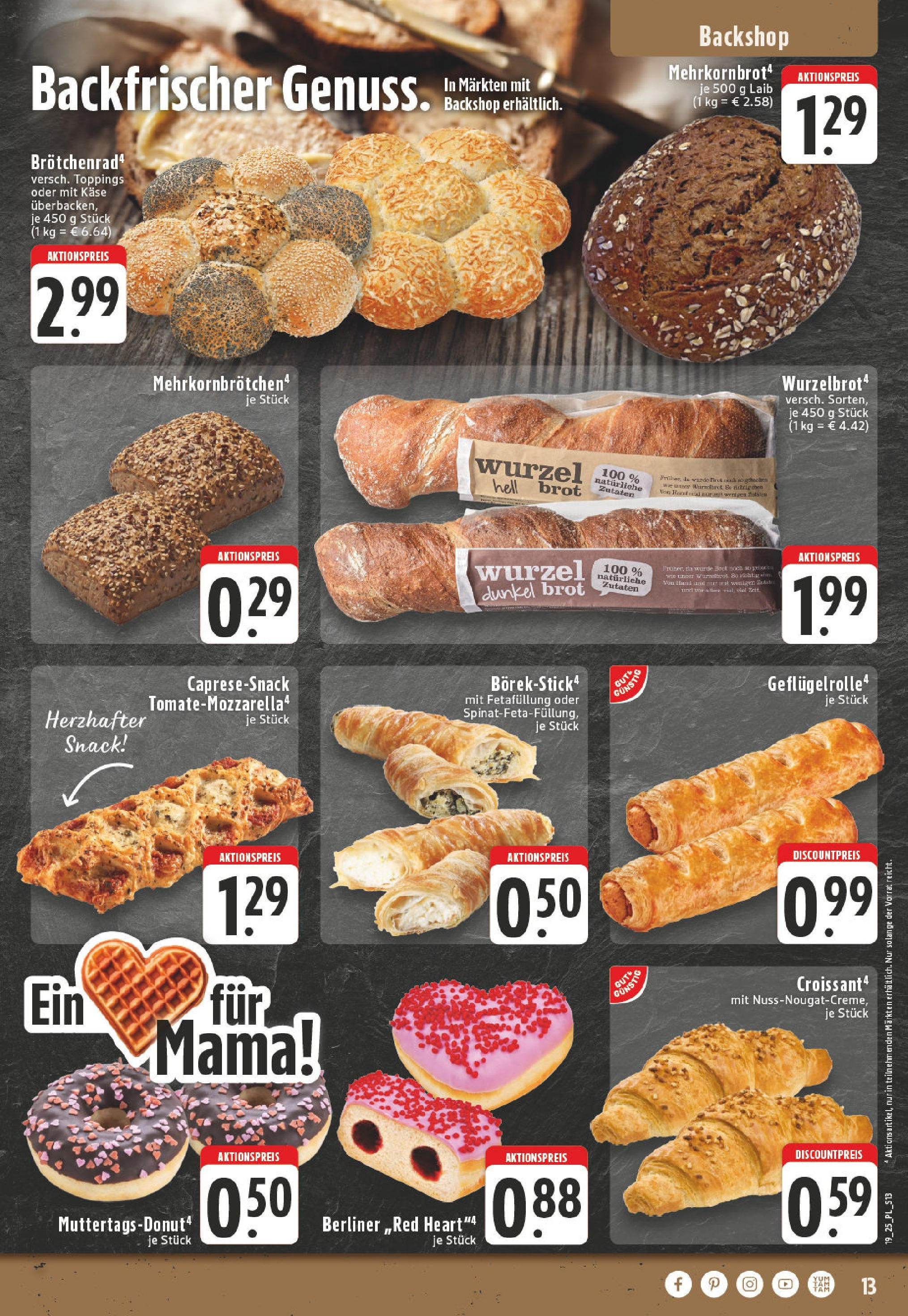 Edeka - EDEKA: Wochenangebote (ab 05.05.2025) » Angebote Online | Seite: 13 | Produkte: Berliner, Käse, Grat, Brot Edeka - EDEKA: Wochenangebote (ab 05.05.2025) » Angebote Online | Seite: 13 | Produkte: Berliner, Käse, Grat, Brot