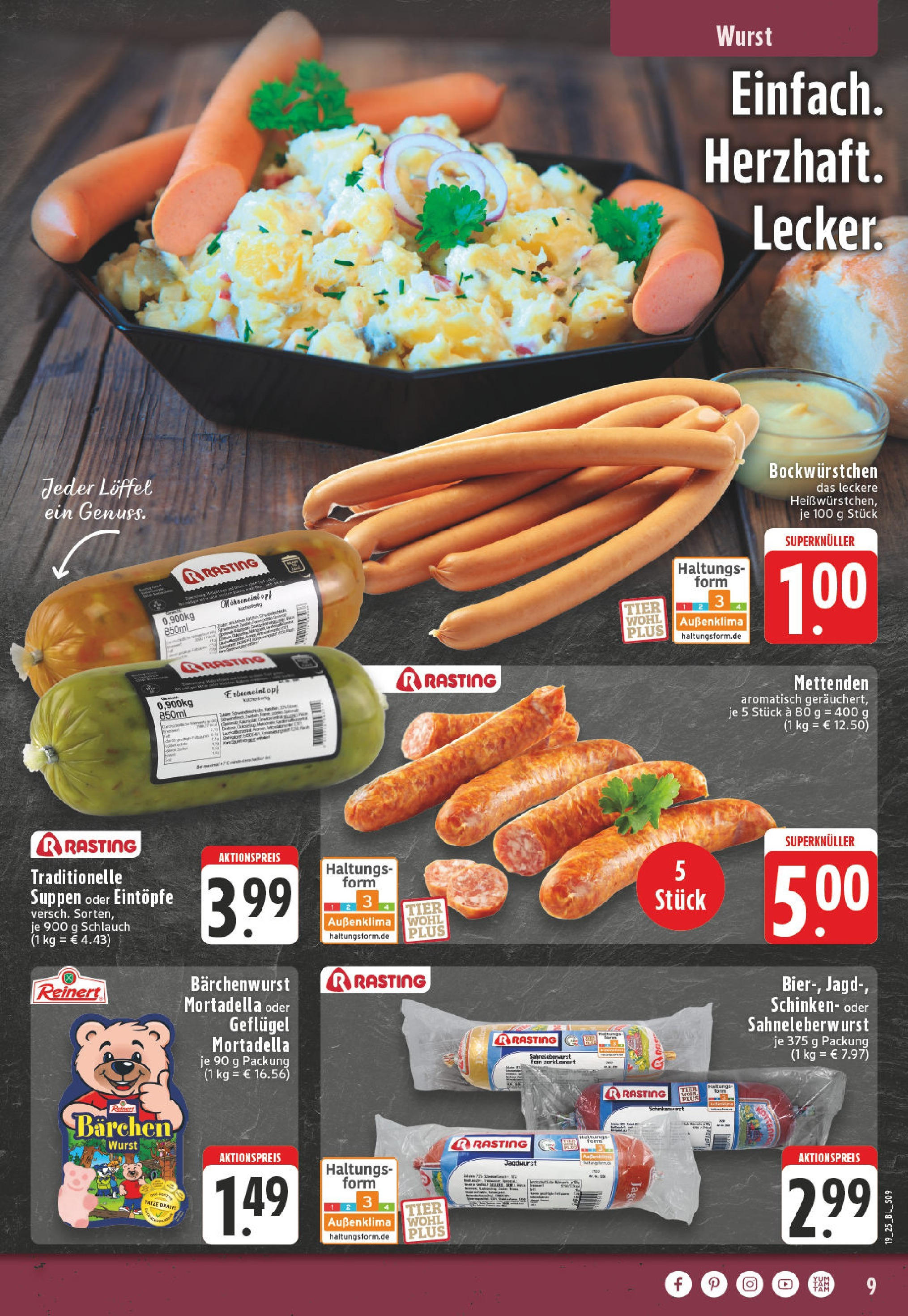 Edeka - EDEKA: Wochenangebote (ab 04.05.2025) » Angebote Online | Seite: 9 | Produkte: Wurst, Schinken Edeka - EDEKA: Wochenangebote (ab 04.05.2025) » Angebote Online | Seite: 9 | Produkte: Wurst, Schinken