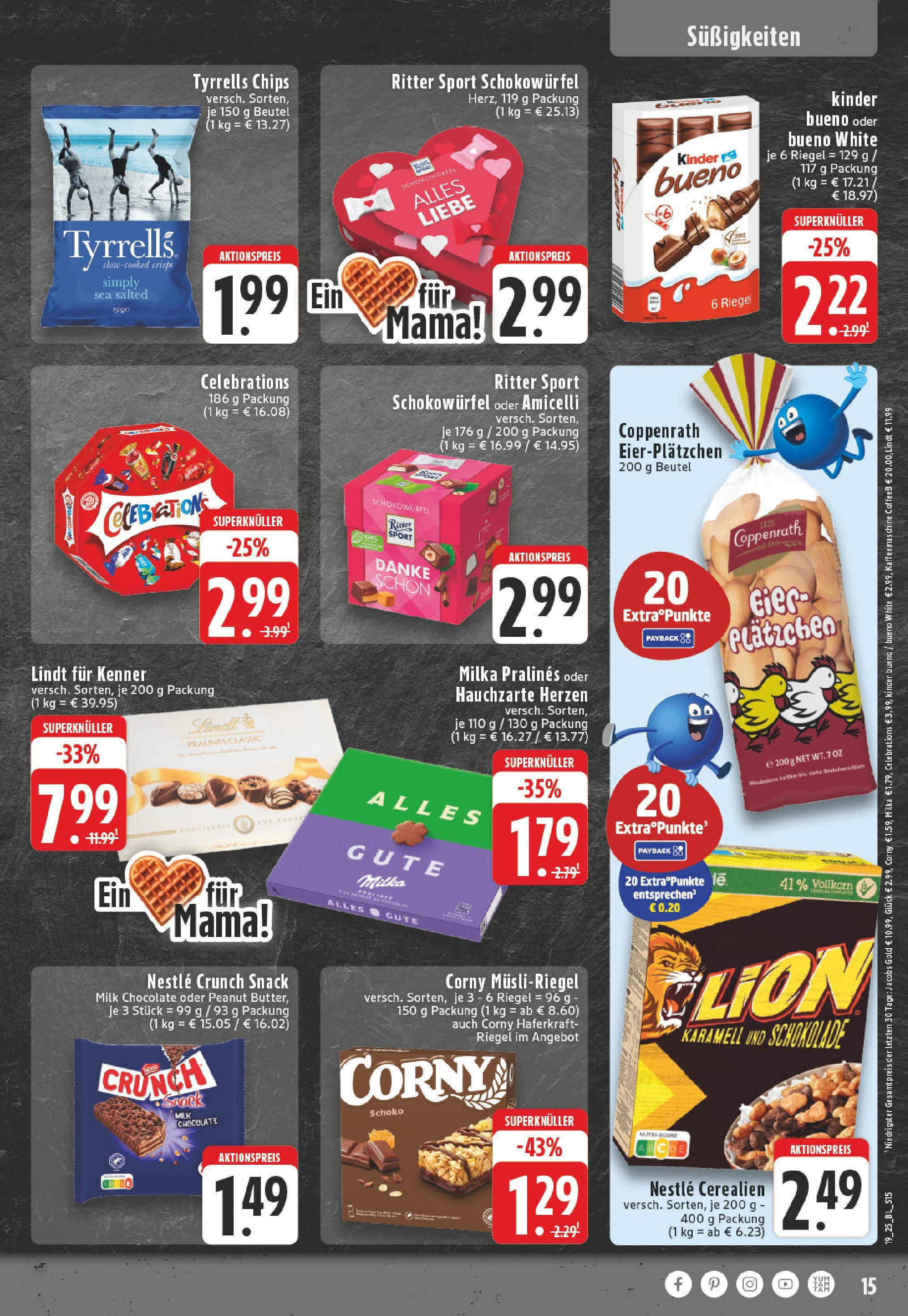 Edeka - EDEKA: Wochenangebote (ab 04.05.2025) » Angebote Online | Seite: 15 | Produkte: Kaffeemaschine, Schokolade, Milka, Lindt Edeka - EDEKA: Wochenangebote (ab 04.05.2025) » Angebote Online | Seite: 15 | Produkte: Kaffeemaschine, Schokolade, Milka, Lindt