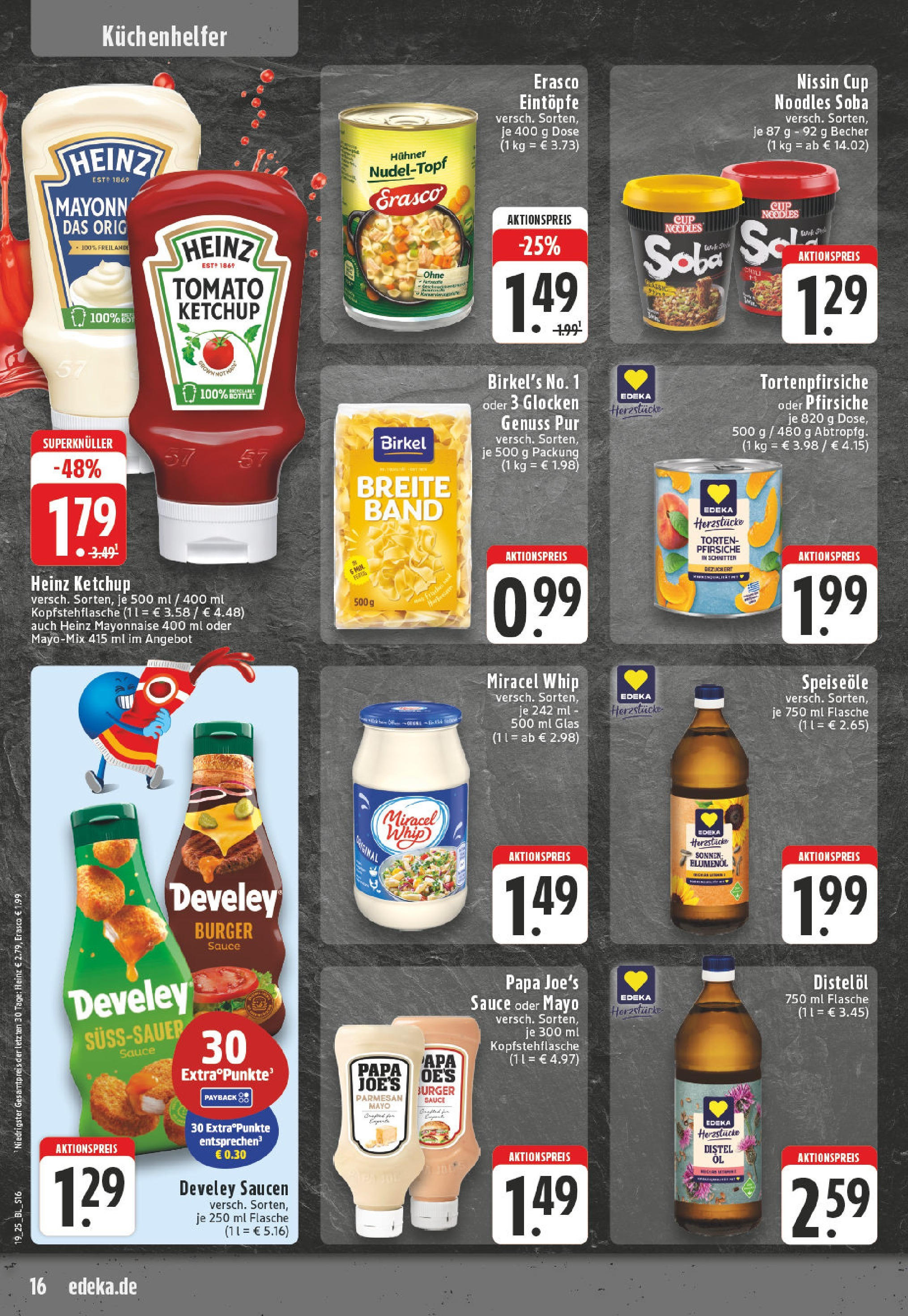 Edeka - EDEKA: Wochenangebote (ab 04.05.2025) » Angebote Online | Seite: 16 | Produkte: Mayonnaise, Pasta, Erasco, Ketchup Edeka - EDEKA: Wochenangebote (ab 04.05.2025) » Angebote Online | Seite: 16 | Produkte: Mayonnaise, Pasta, Erasco, Ketchup