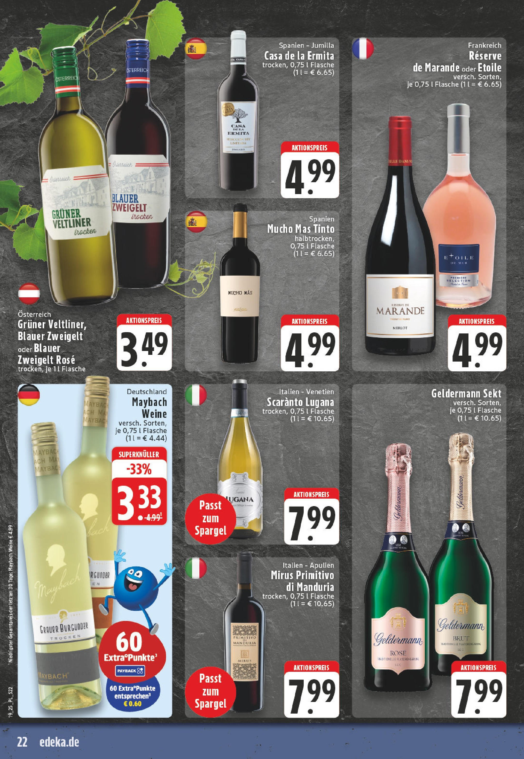 Edeka - EDEKA: Wochenangebote (ab 05.05.2025) » Angebote Online | Seite: 22 | Produkte: Sekt, Merlot, Spargel Edeka - EDEKA: Wochenangebote (ab 05.05.2025) » Angebote Online | Seite: 22 | Produkte: Sekt, Merlot, Spargel