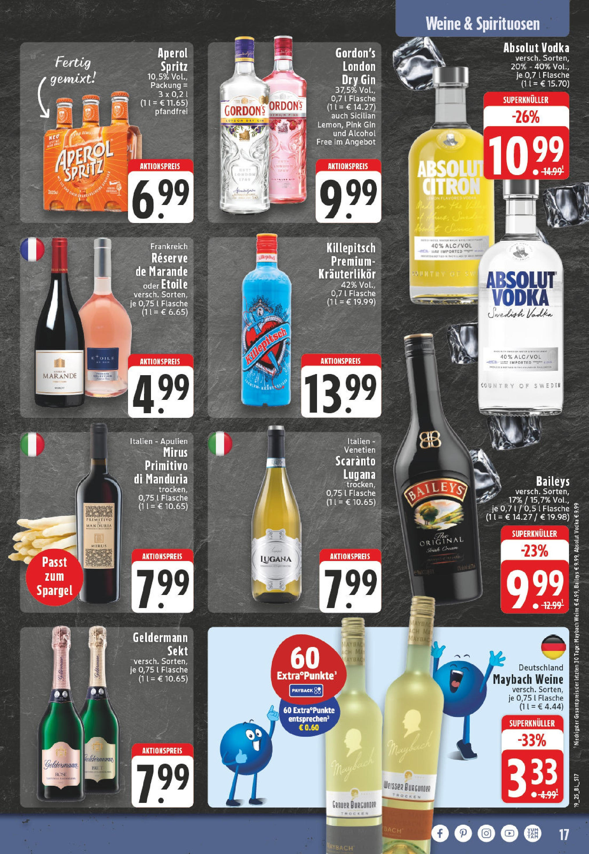 Edeka - EDEKA: Wochenangebote (ab 04.05.2025) » Angebote Online | Seite: 17 | Produkte: Sekt, Spargel, Aperol, Vodka Edeka - EDEKA: Wochenangebote (ab 04.05.2025) » Angebote Online | Seite: 17 | Produkte: Sekt, Spargel, Aperol, Vodka